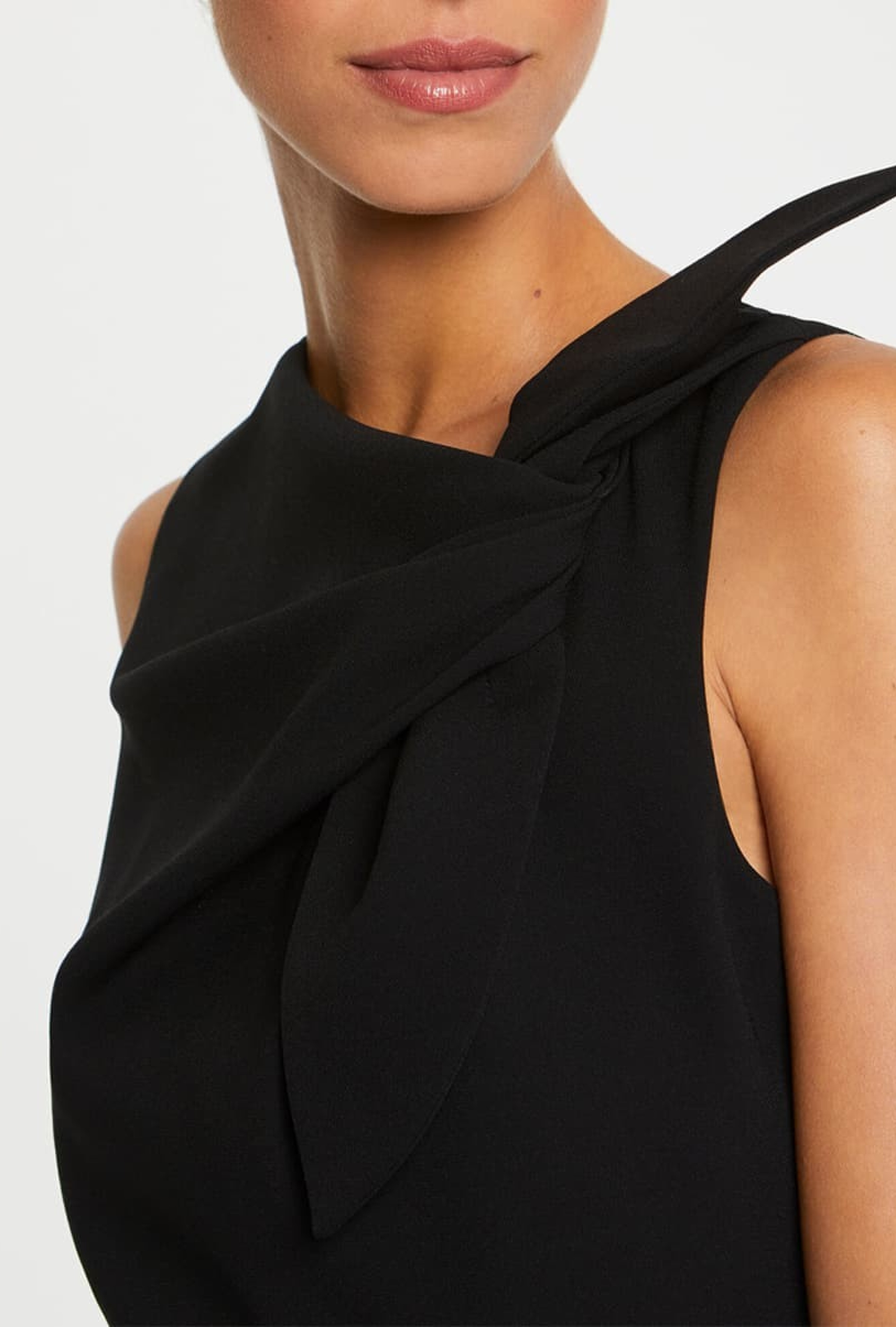 Robe Crêpe Envers Satin Noire