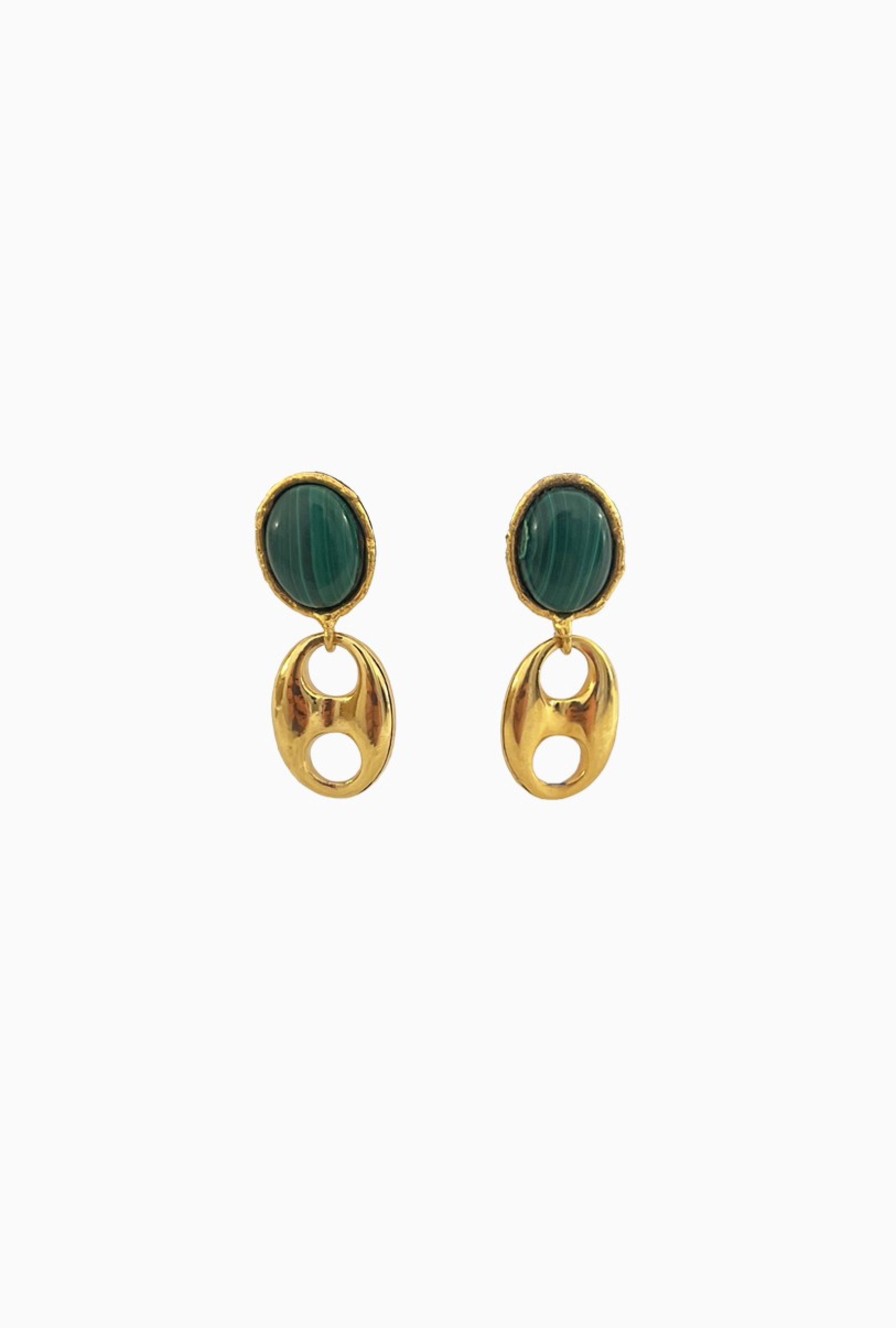 Boucles d'oreilles Malachite