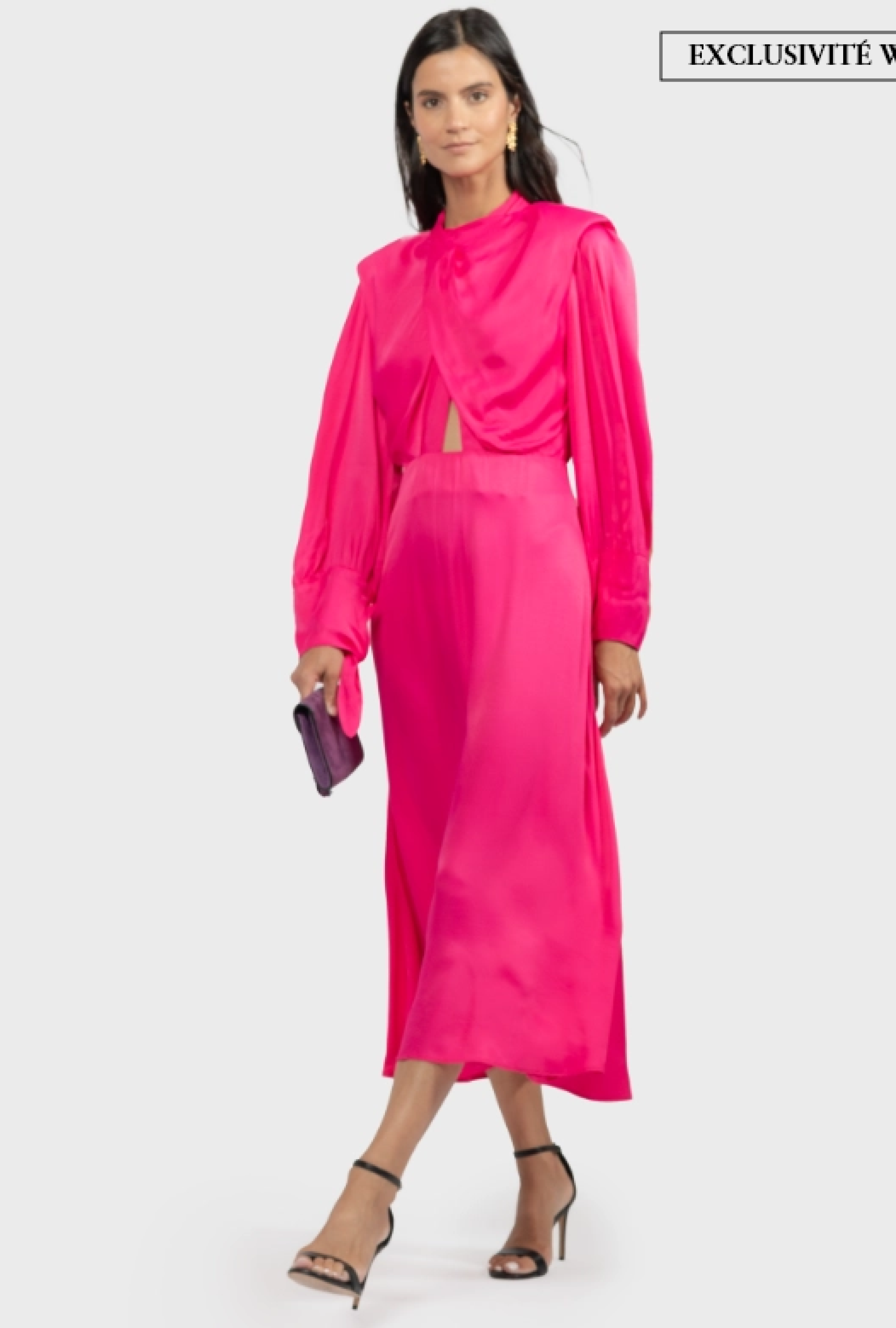 Robe Draped Satin Maxi