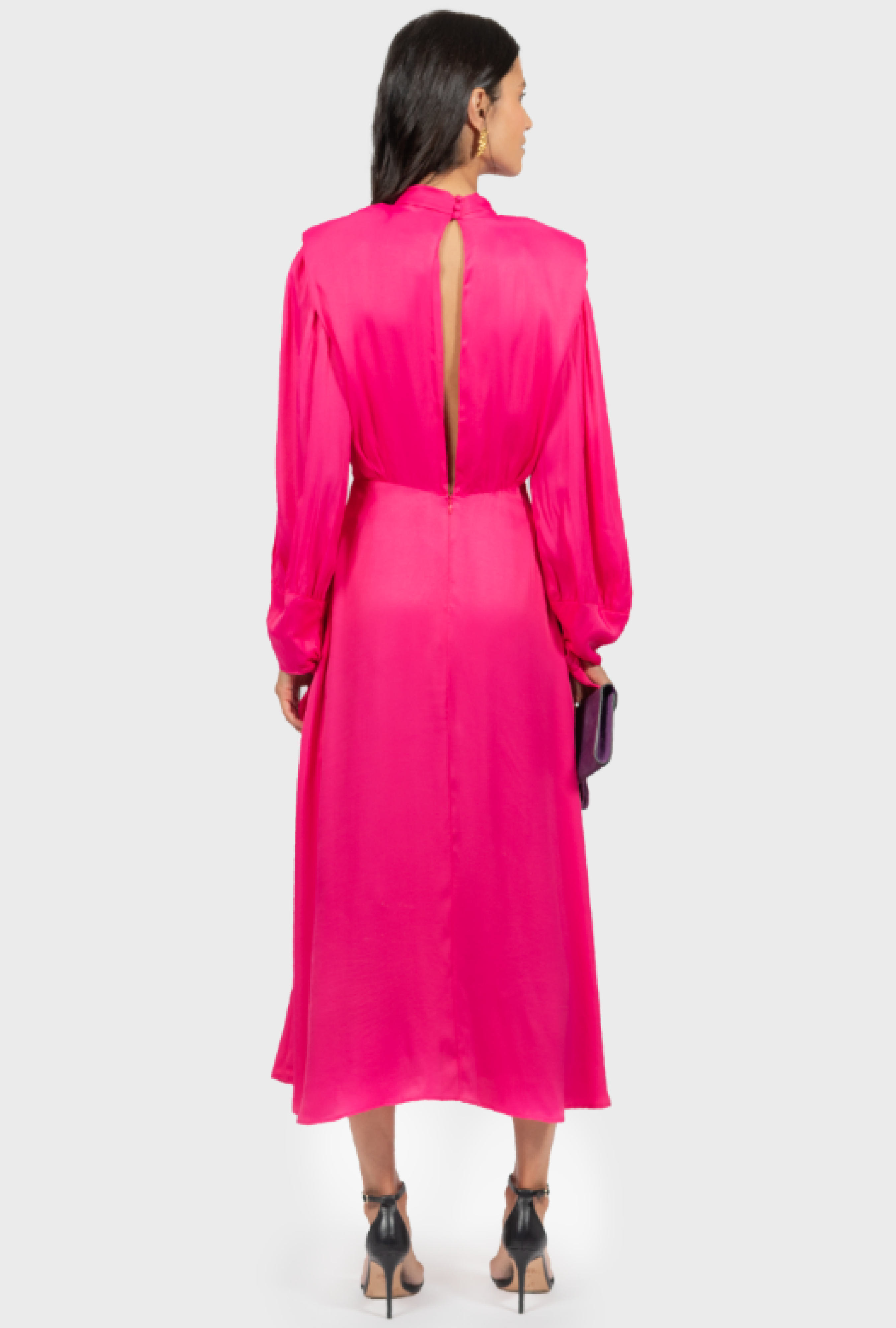 Robe Draped Satin Maxi