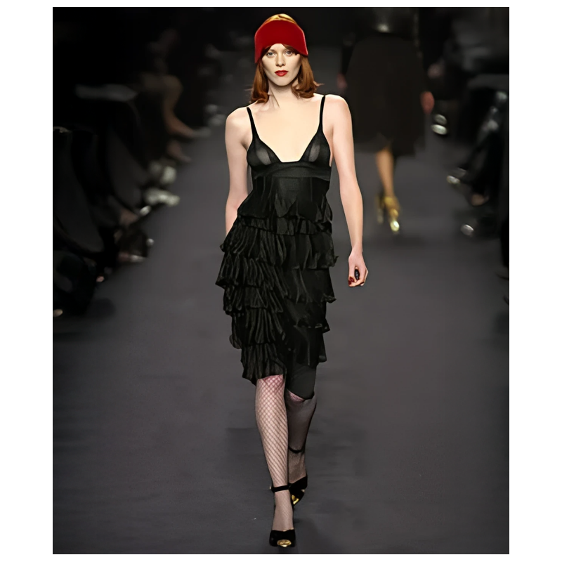 Robe Yves Saint Laurent Black Gather