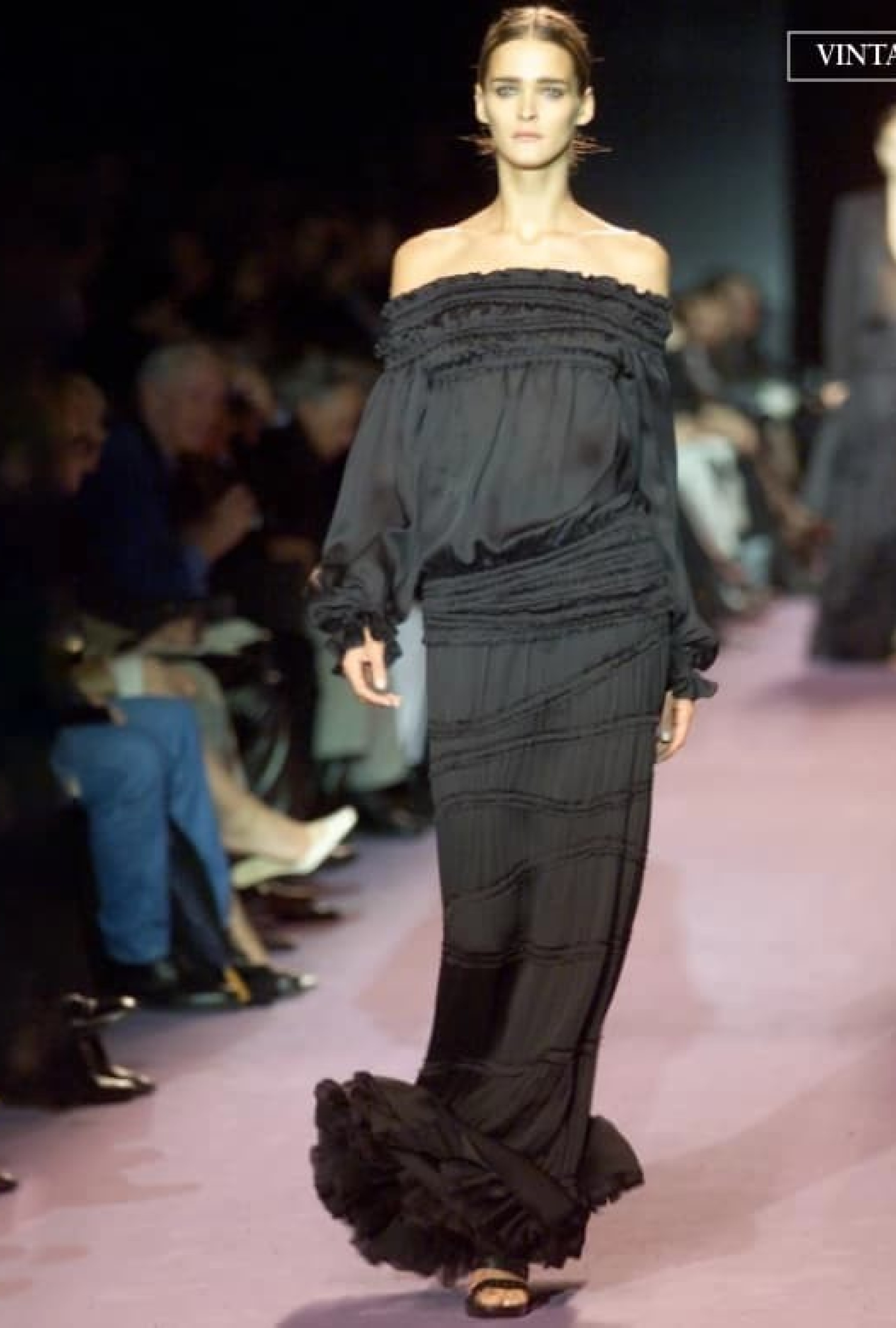 Robe Black Bare Shoulder