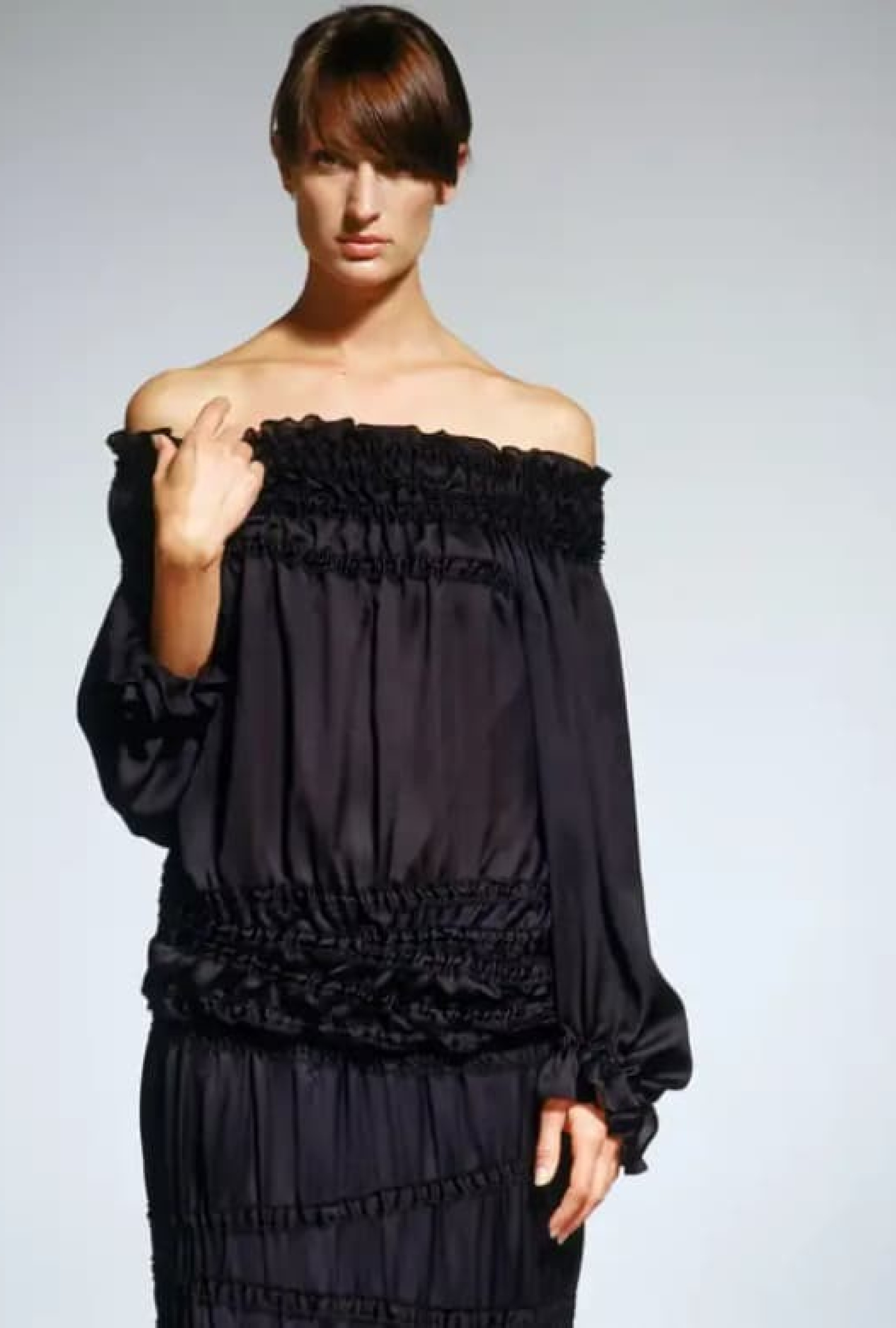Robe Black Bare Shoulder