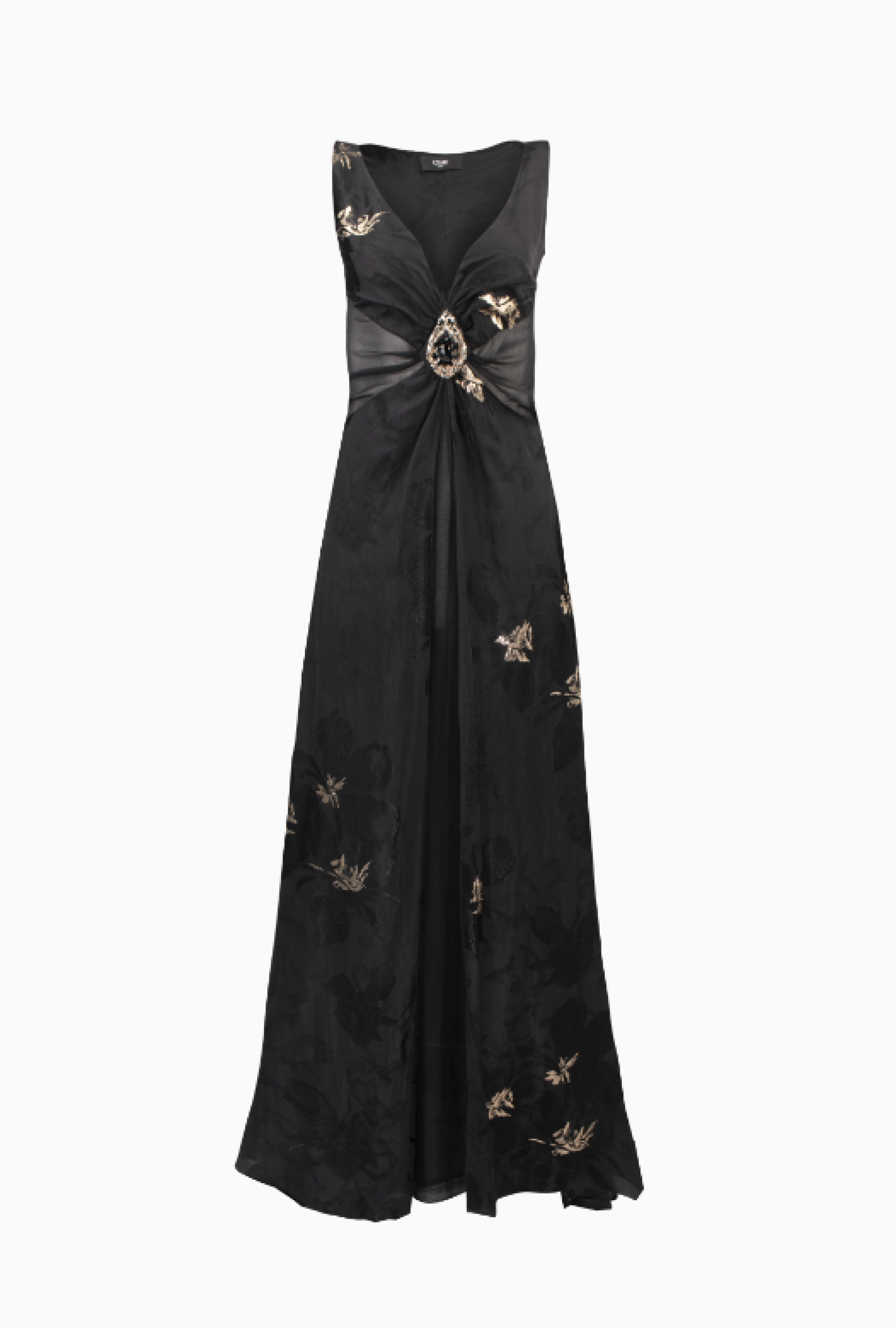 Robe Jacquard Noir et Doré