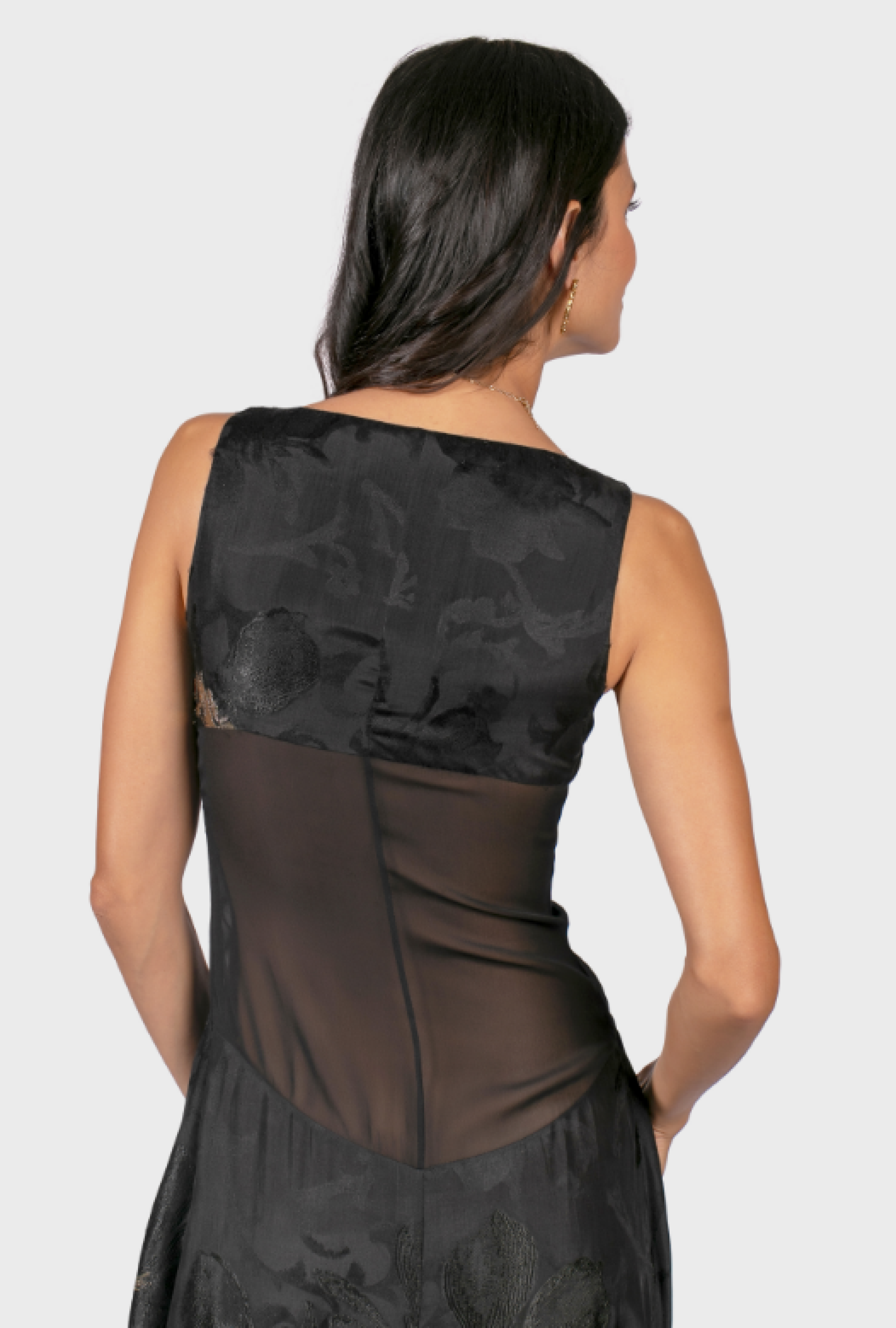 Robe Jacquard Noir et Doré