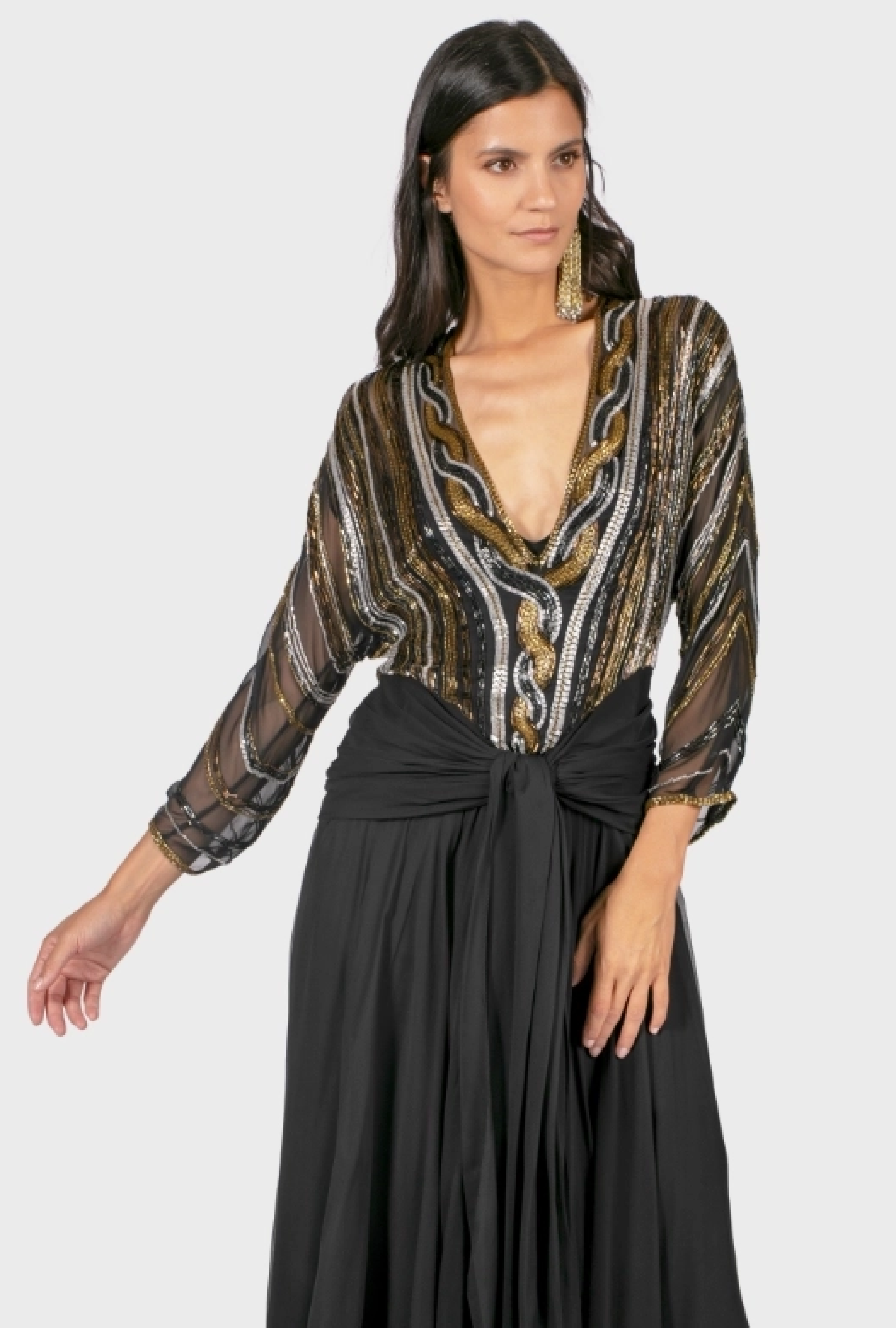 Robe Black Gold Silver