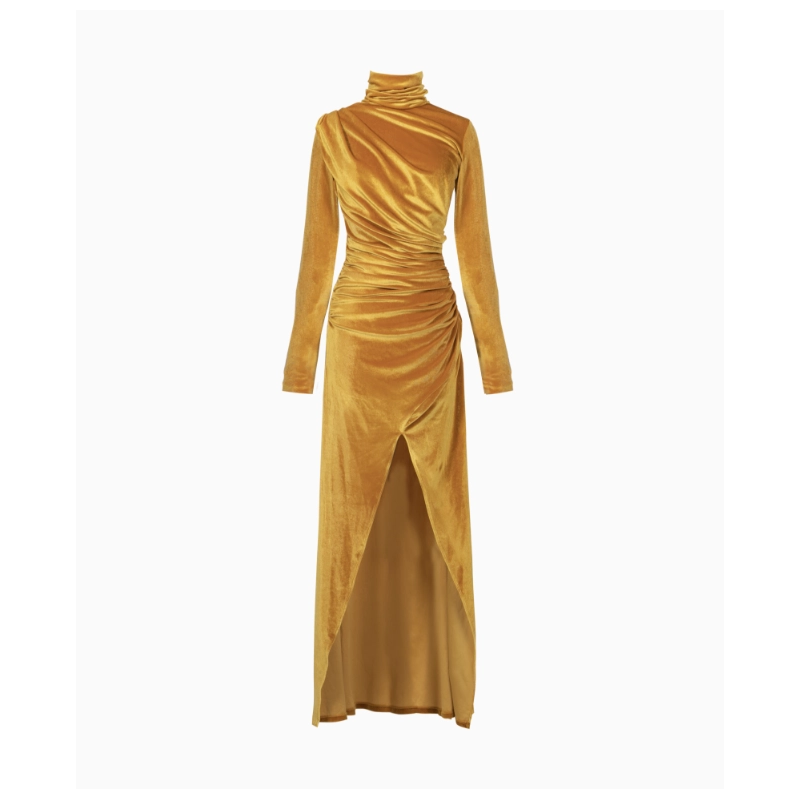 Robe Velours Jaune
