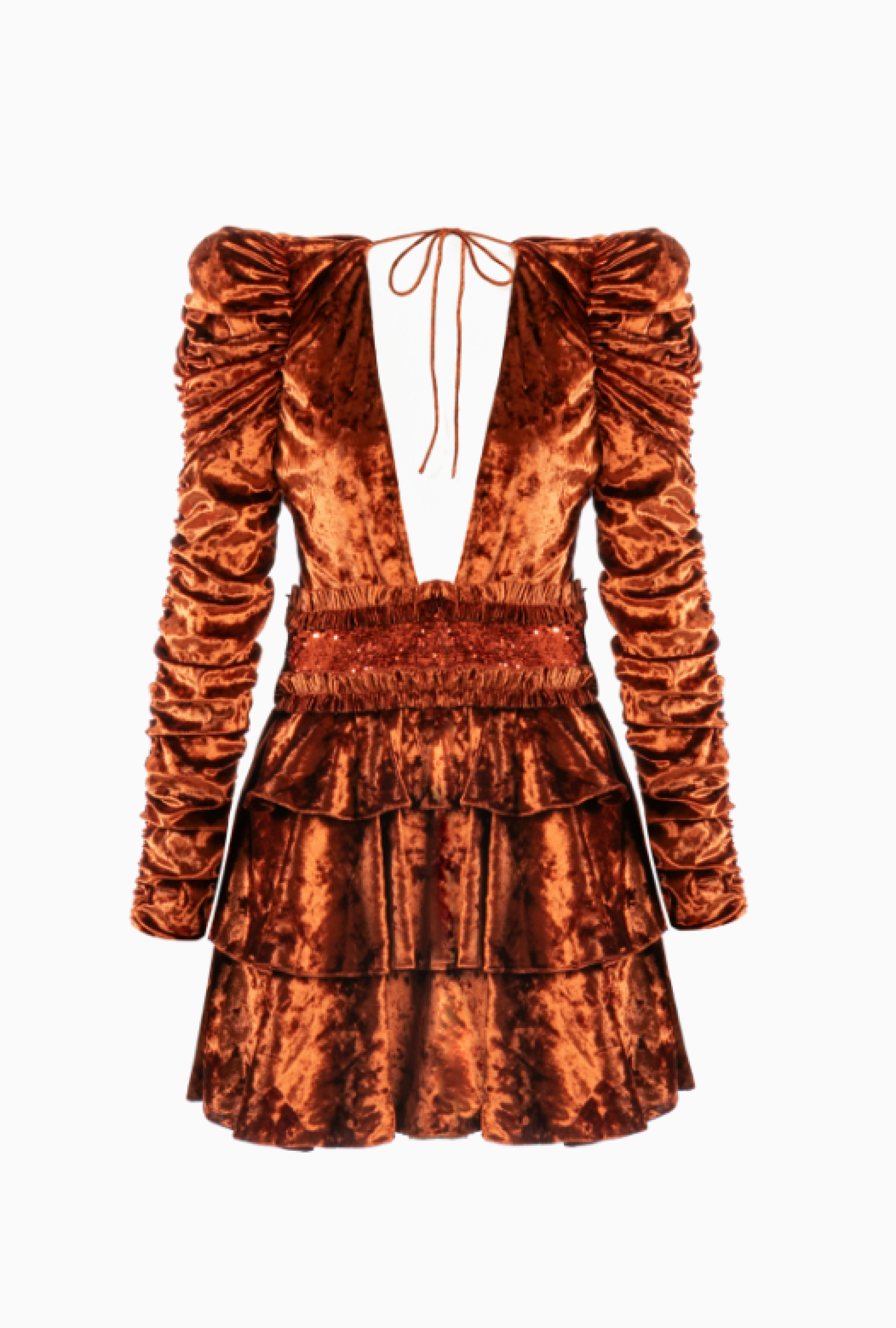 Robe Georgia Orange Velvet