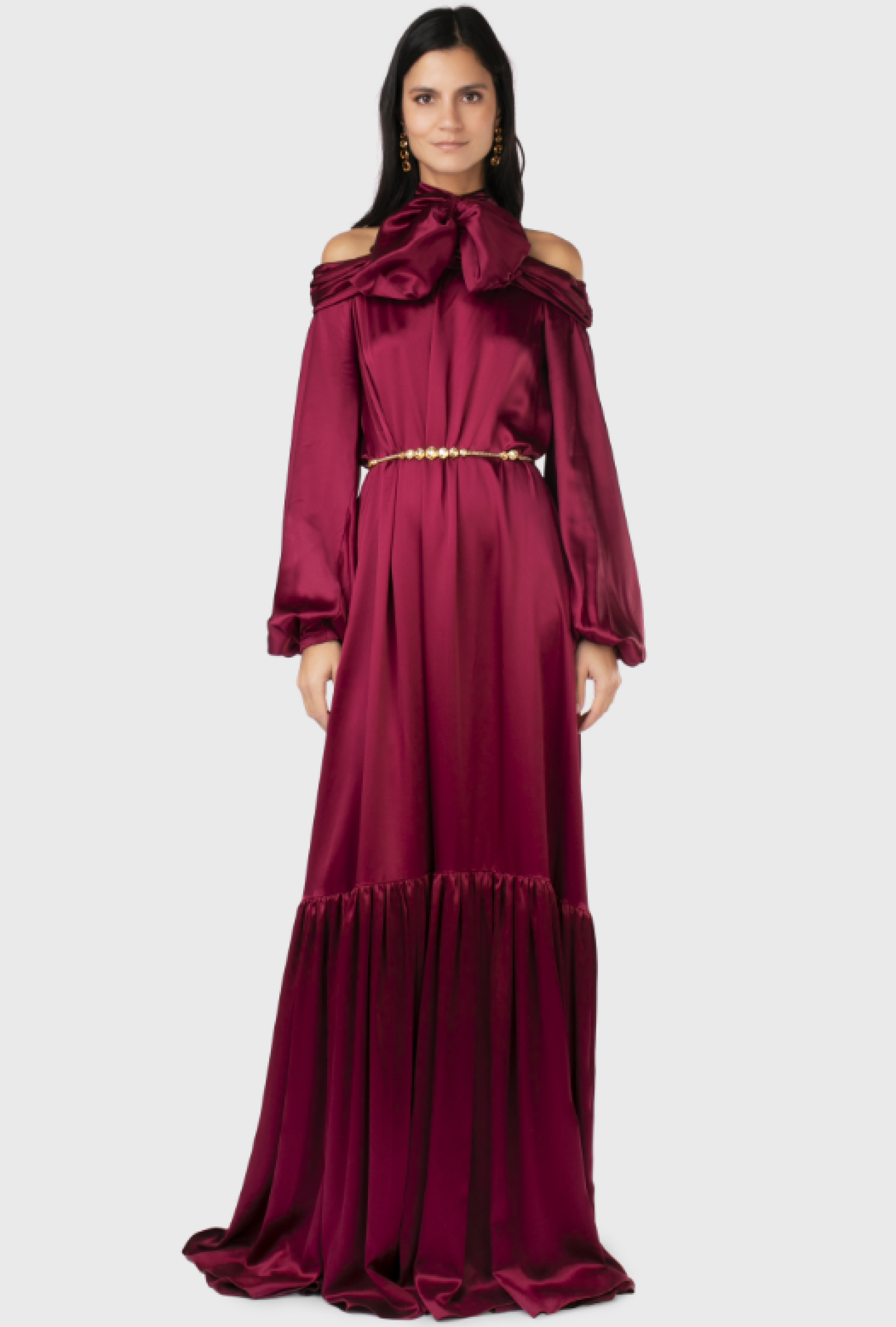 Robe Satin Burgundy