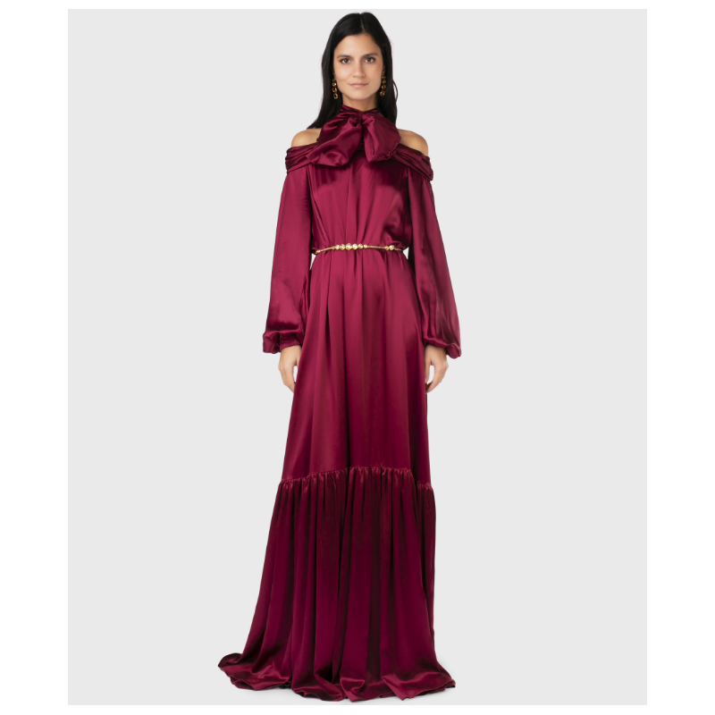 Robe Satin Burgundy