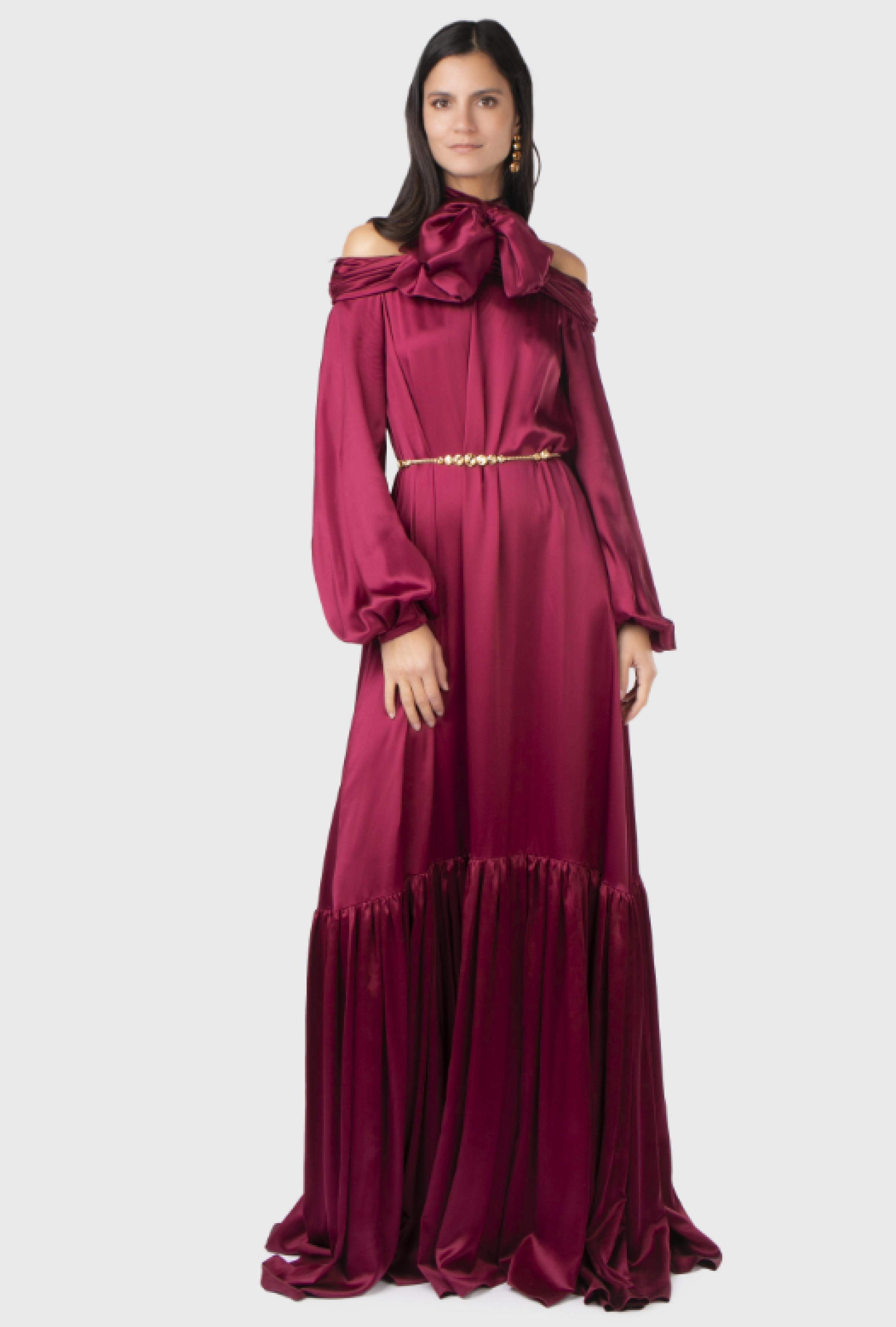 Robe Satin Burgundy