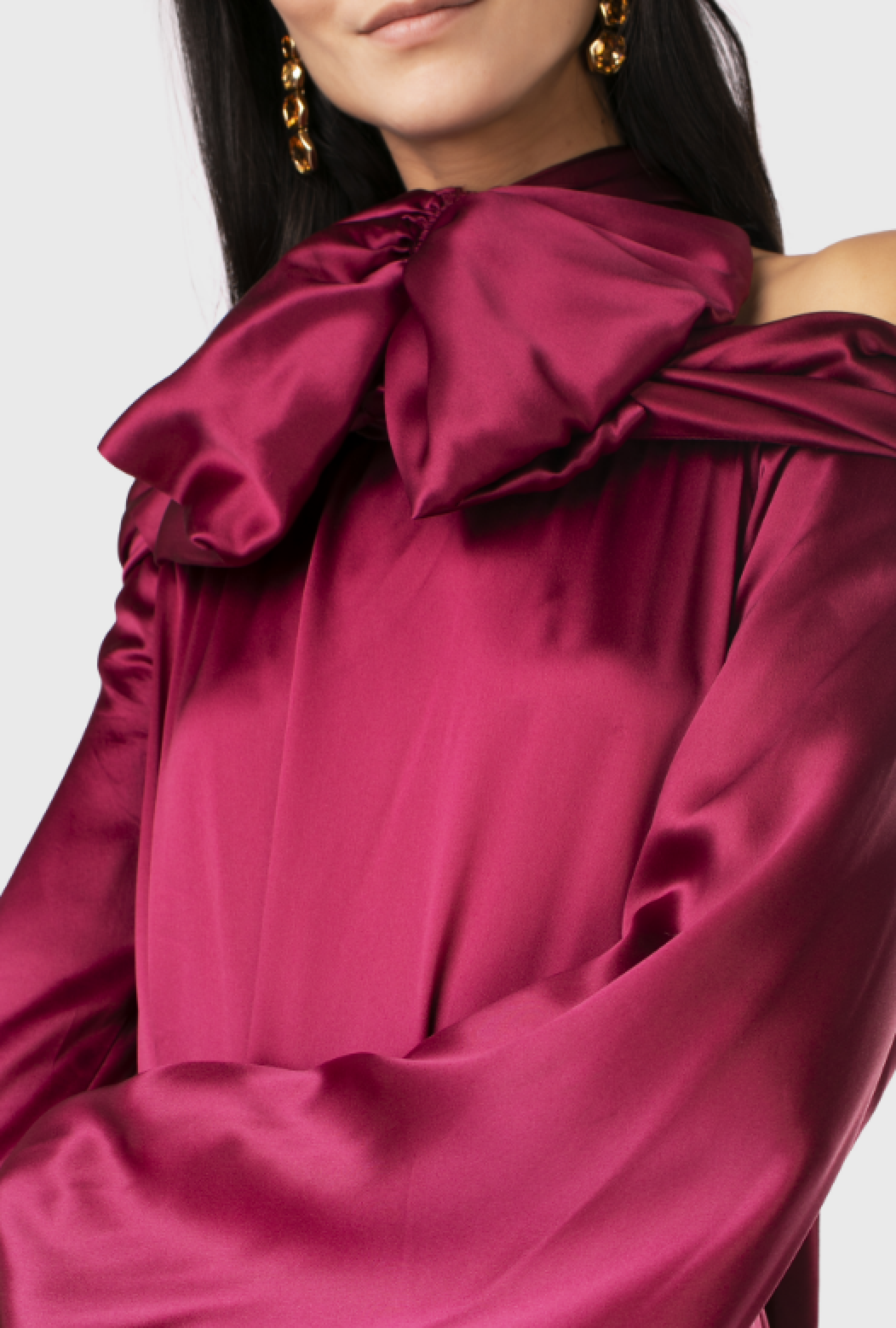 Robe Satin Burgundy
