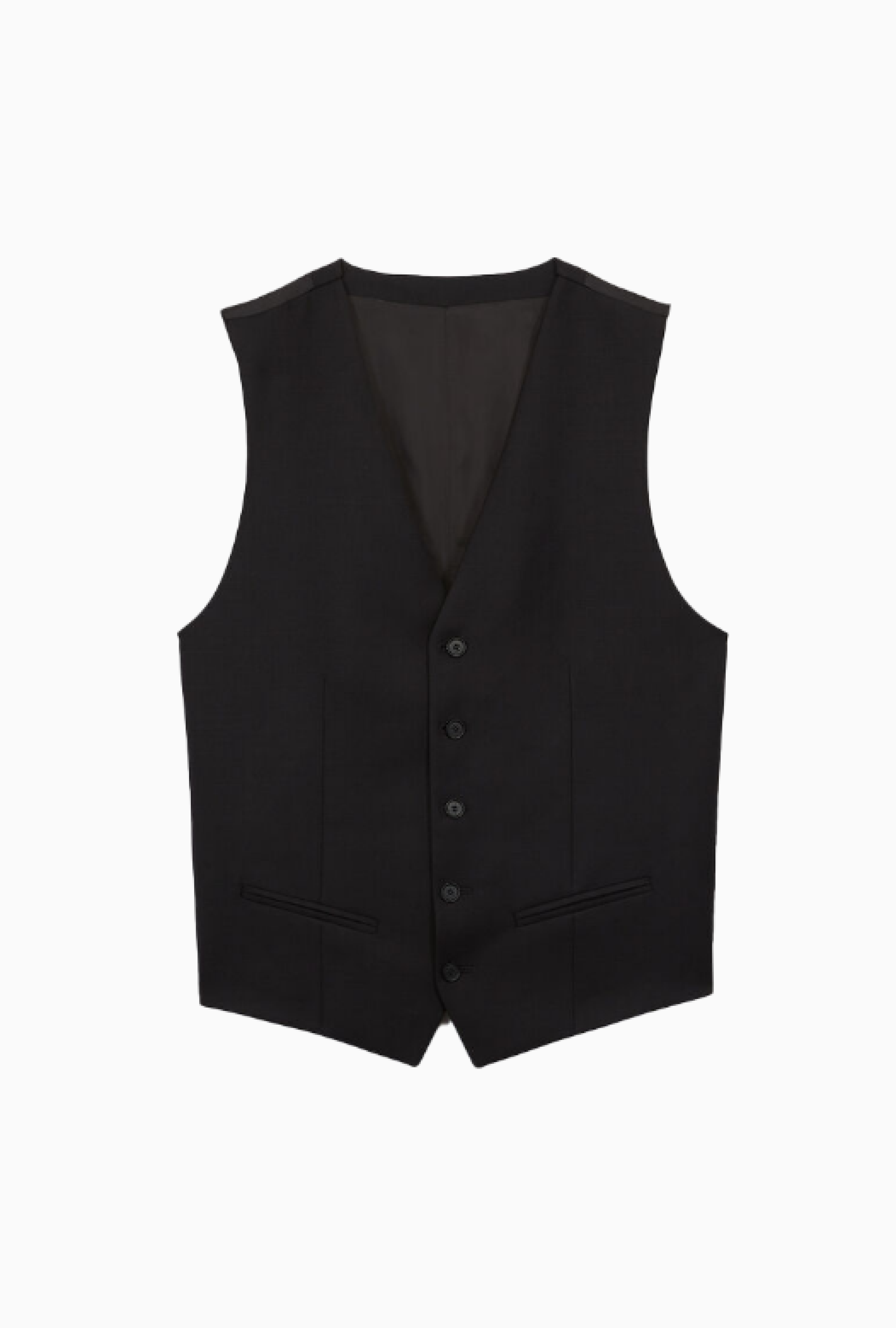 Gilet de Costume Noir en Laine