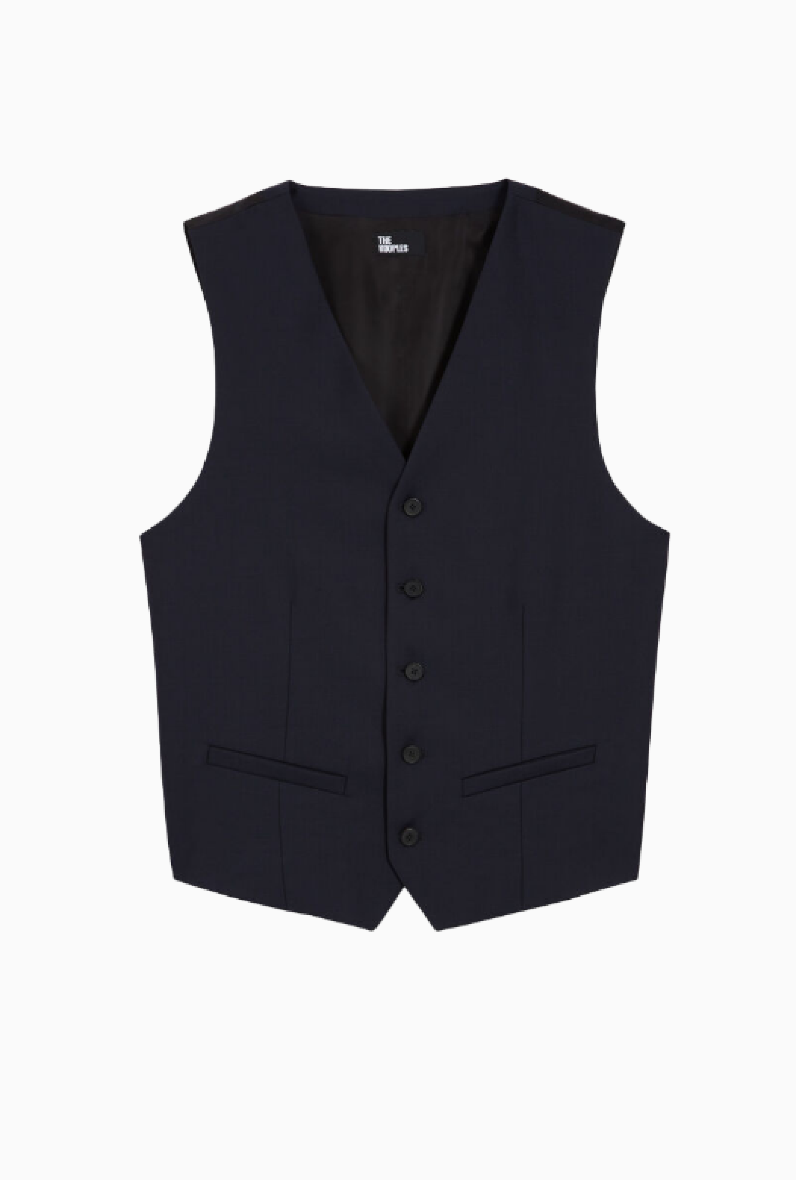 Gilet de Costume Bleu Marine en Laine