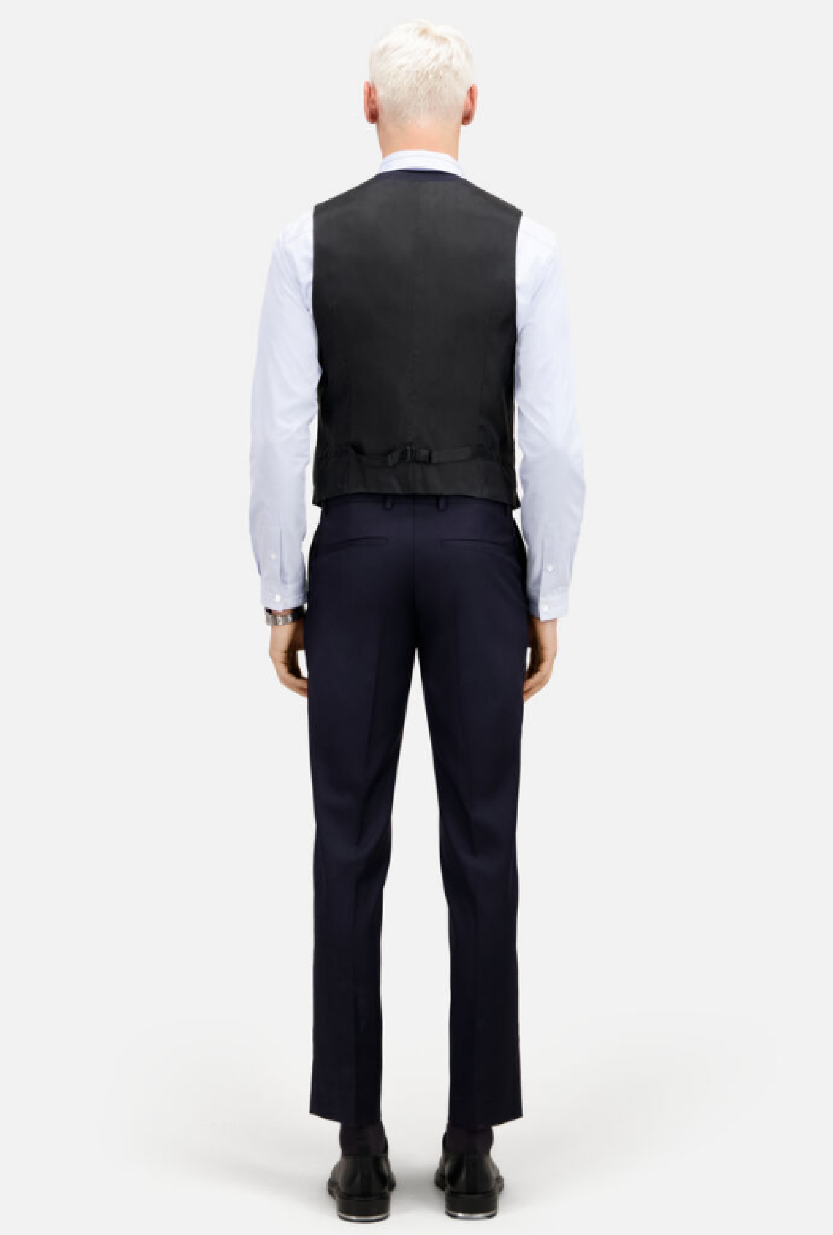 Gilet de Costume Bleu Marine en Laine