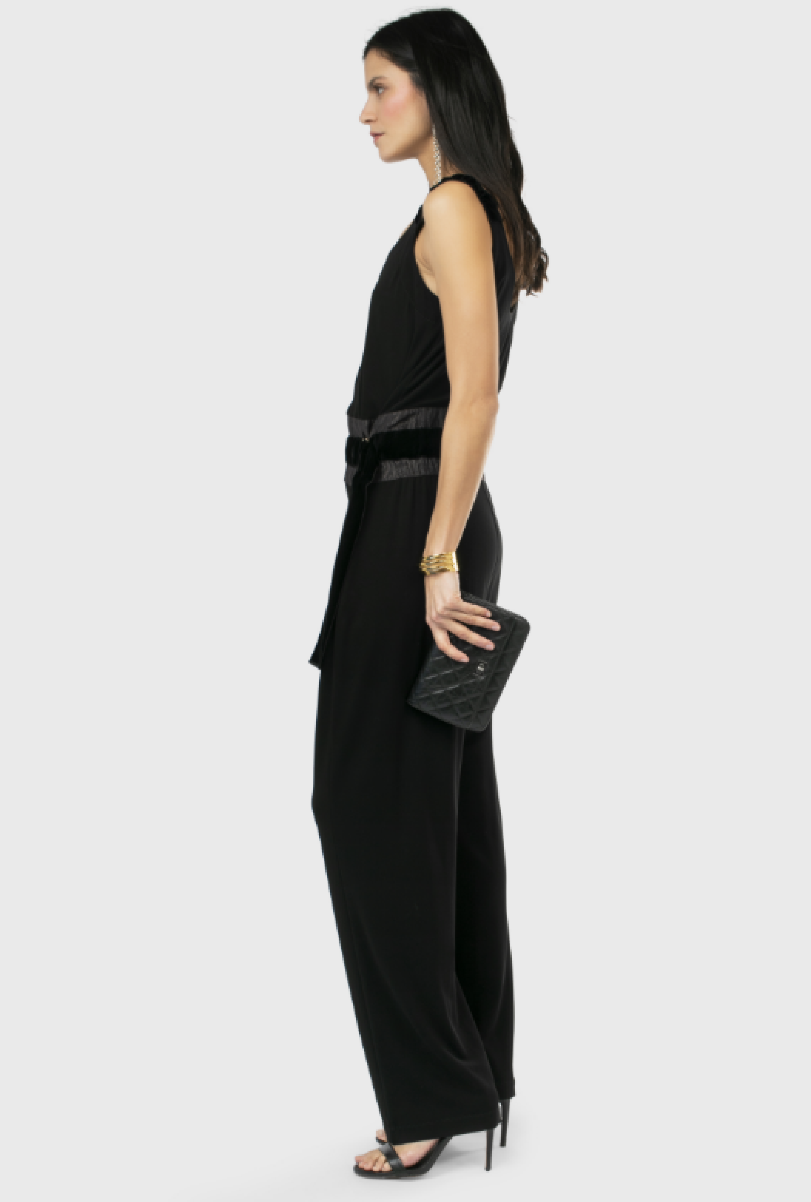 Combinaison Noire Bi-Matière