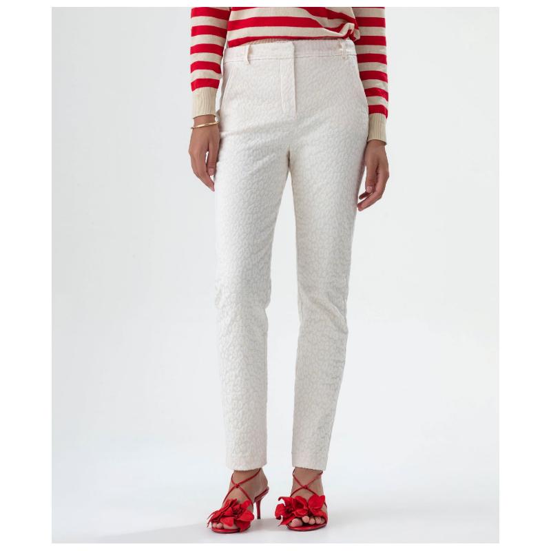 Pantalon Bleu Blanc Rouge Paris Jacquard Ecru