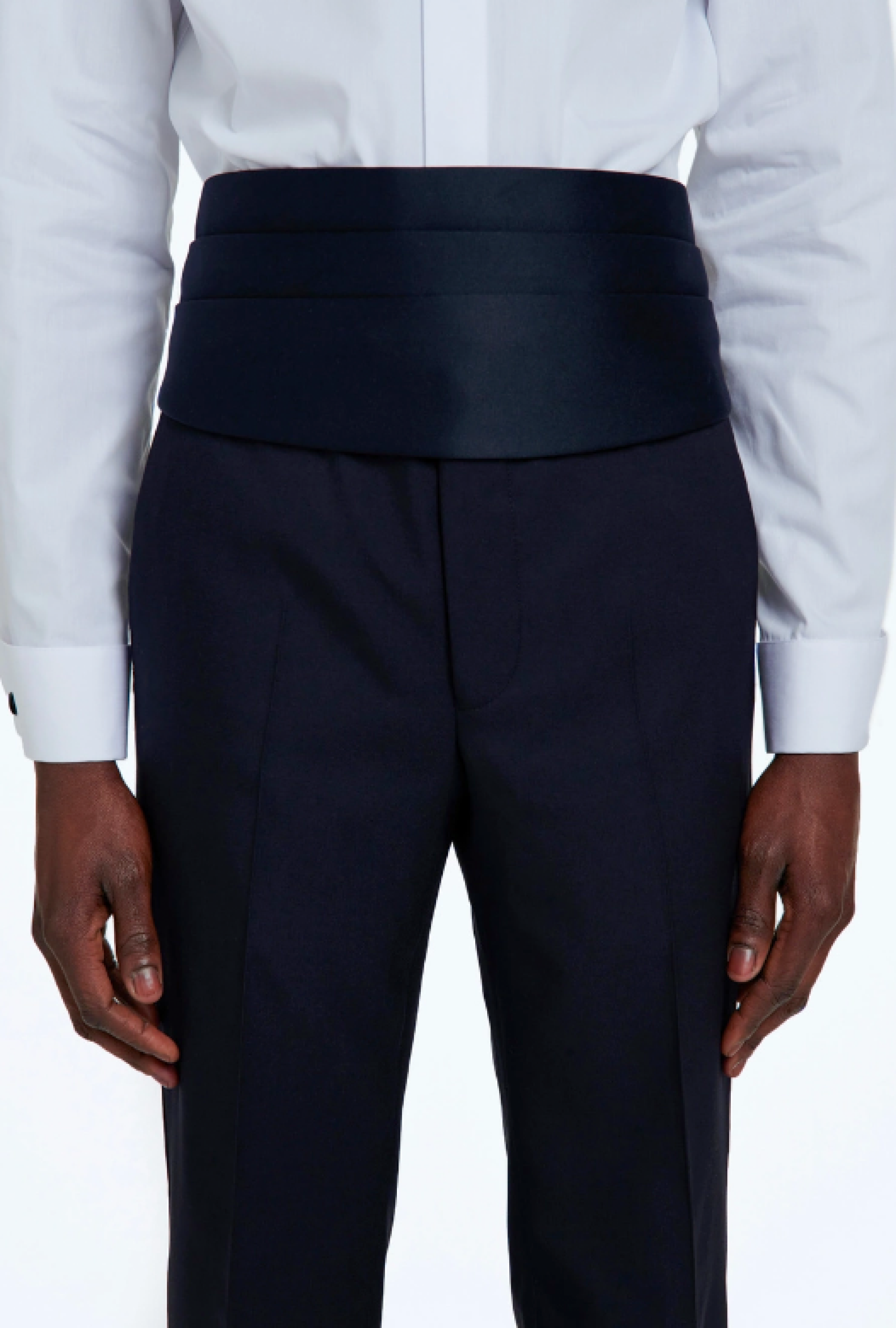 Ceinture Plissée Satin Bleu