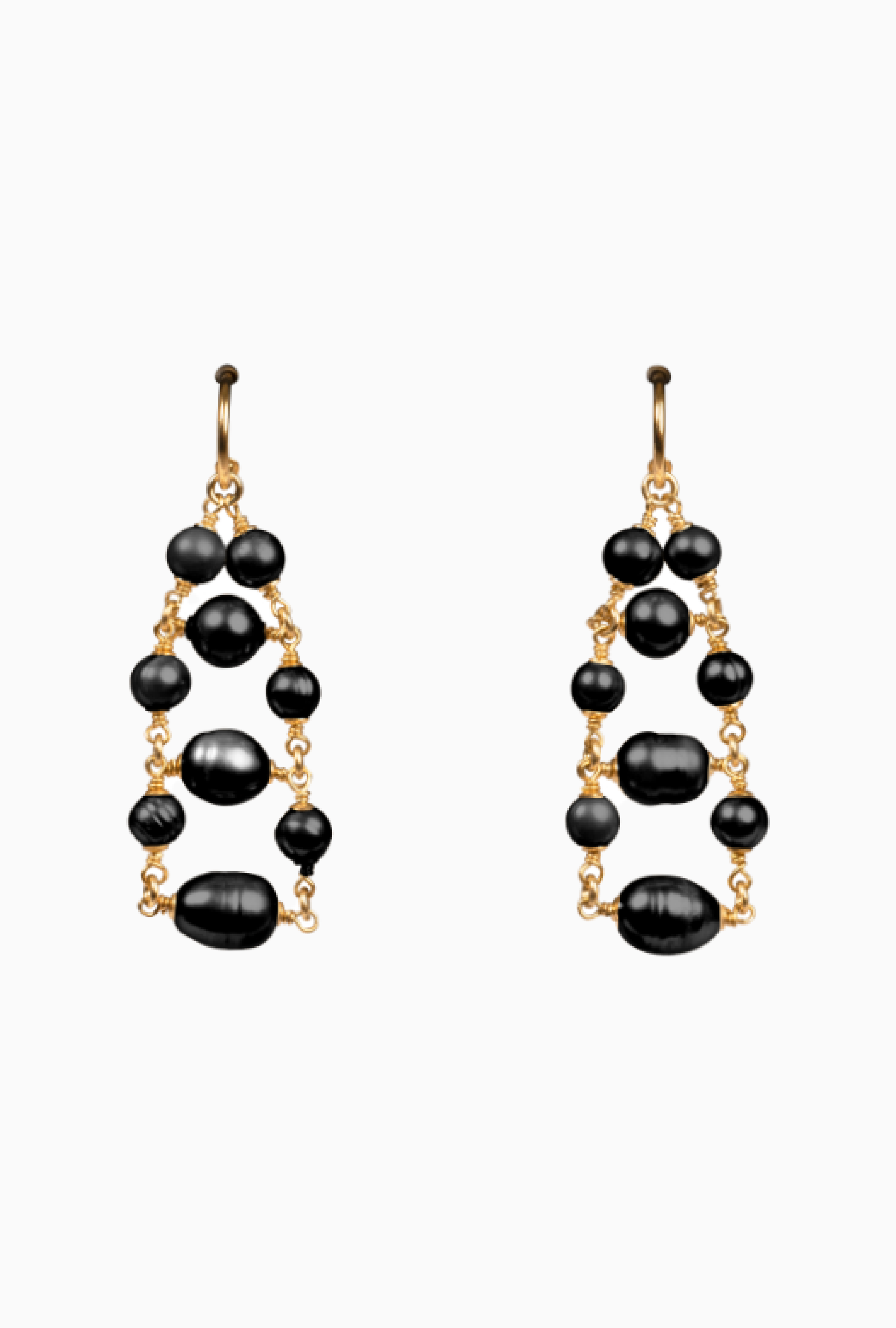 Boucles D'oreilles Rail Pop Corn Noir