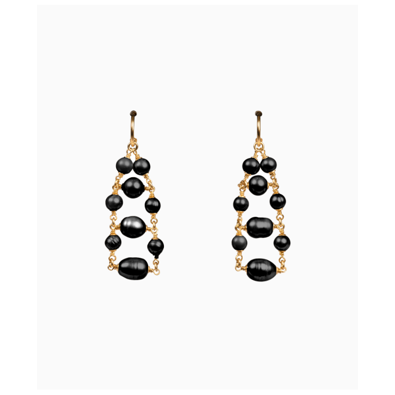 Boucles D'oreilles Maud T Bijoux Rail Pop Corn Noir