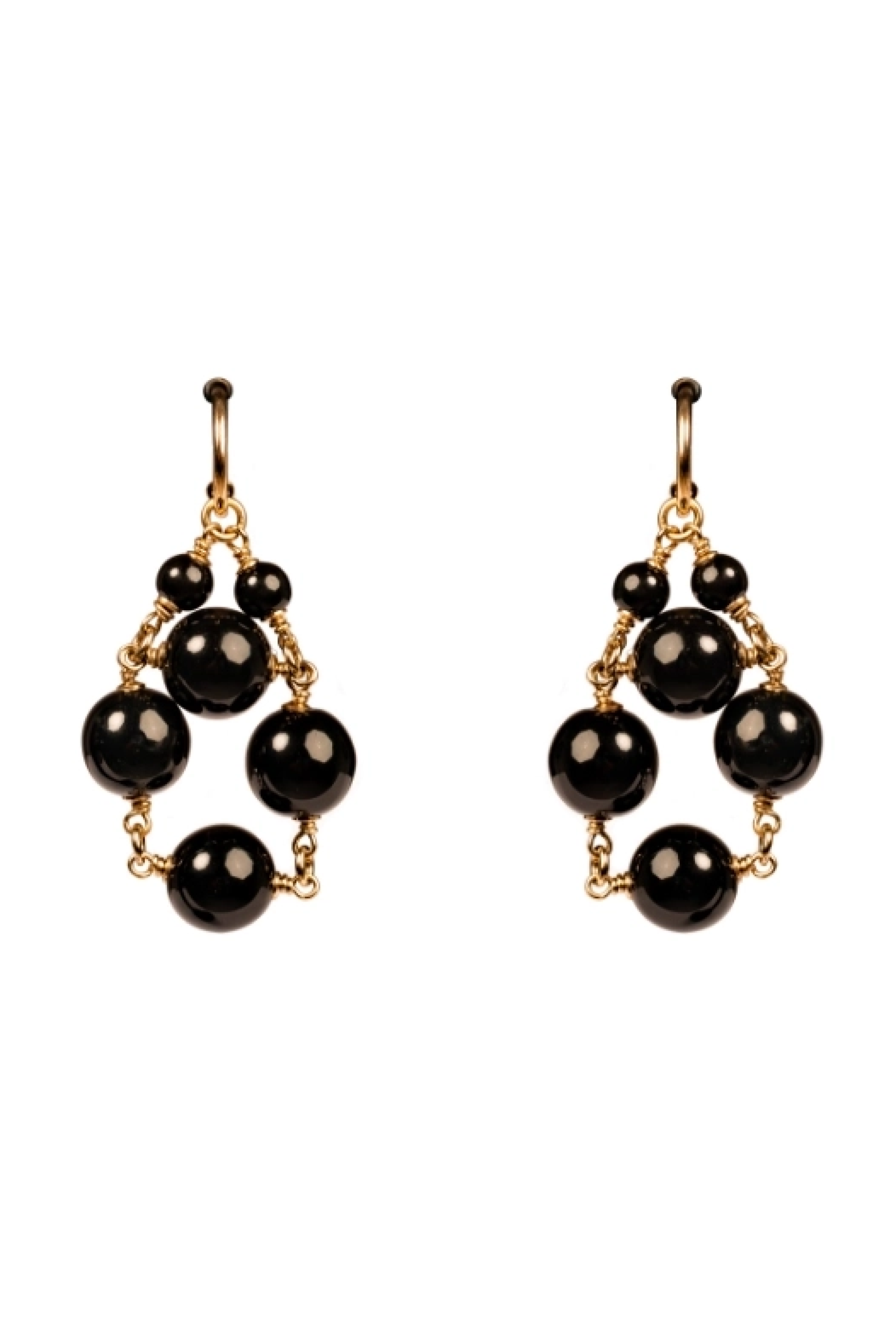 Boucles D'oreilles Rail Damier Pop Corn Noir