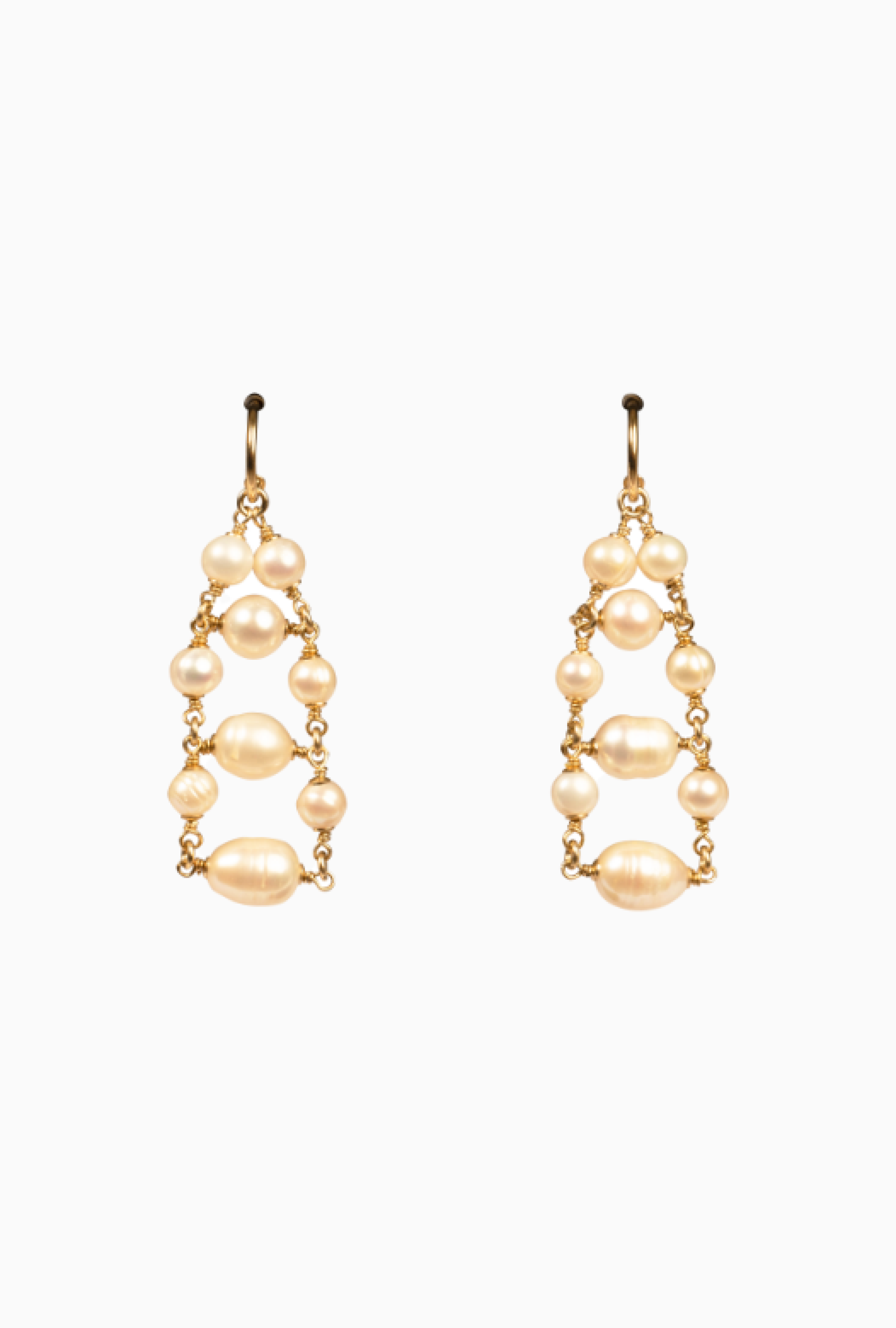 Boucles D'oreilles Rail Pop Corn Blanc