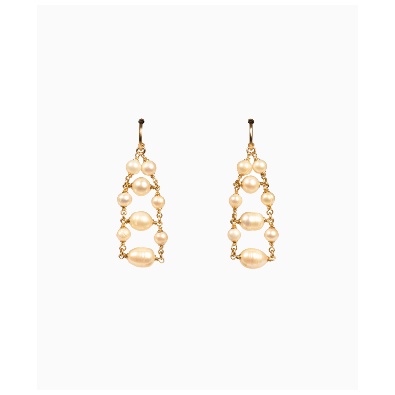 Boucles D'oreilles Maud T Bijoux Rail Pop Corn Blanc