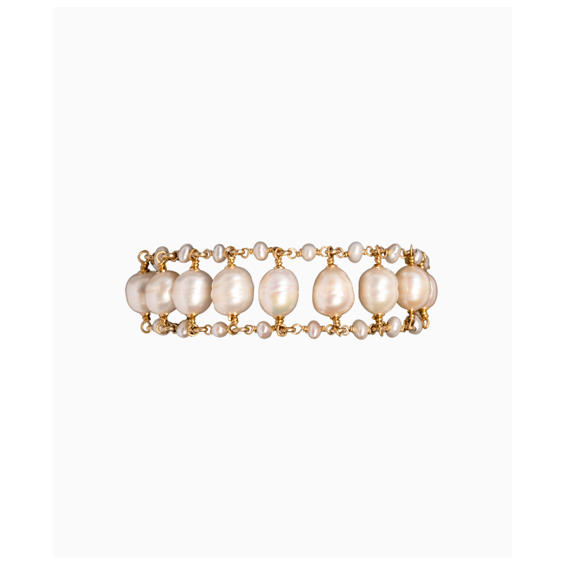 Bracelet Maud T Bijoux Rail Pop Corn Blanc
