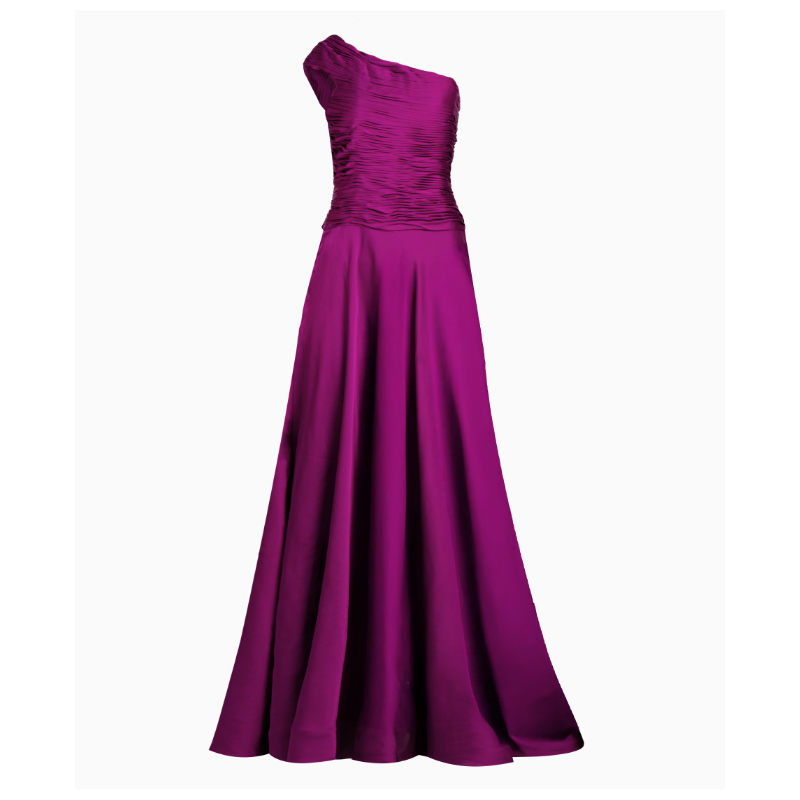 Robe Monique Lhuillier Purple Asymétrique Drapée