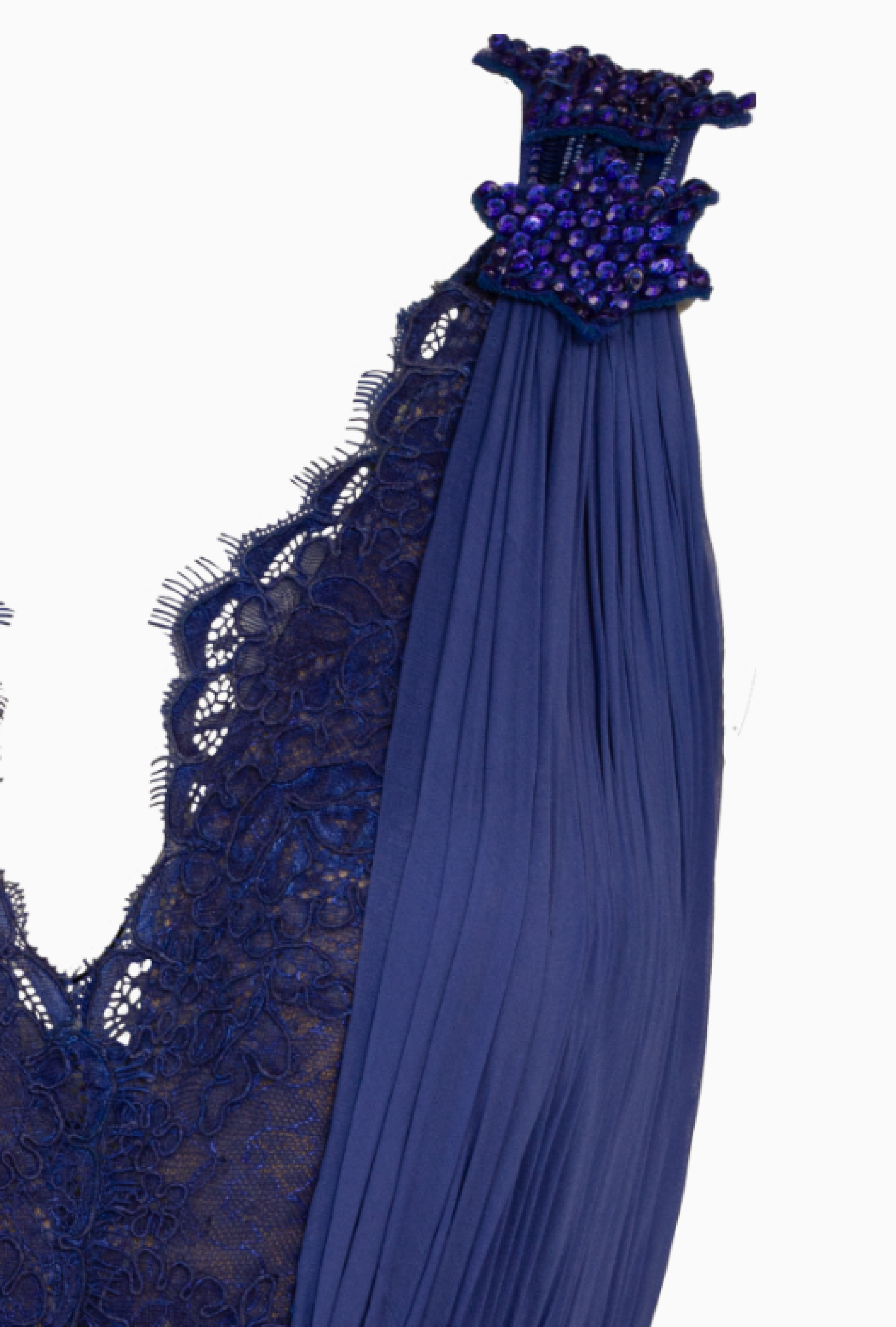 Robe Blue Lace And Crystal