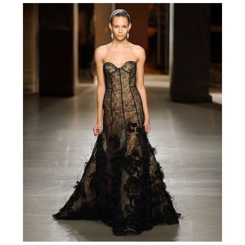 Robe Oscar de la renta Black Lace