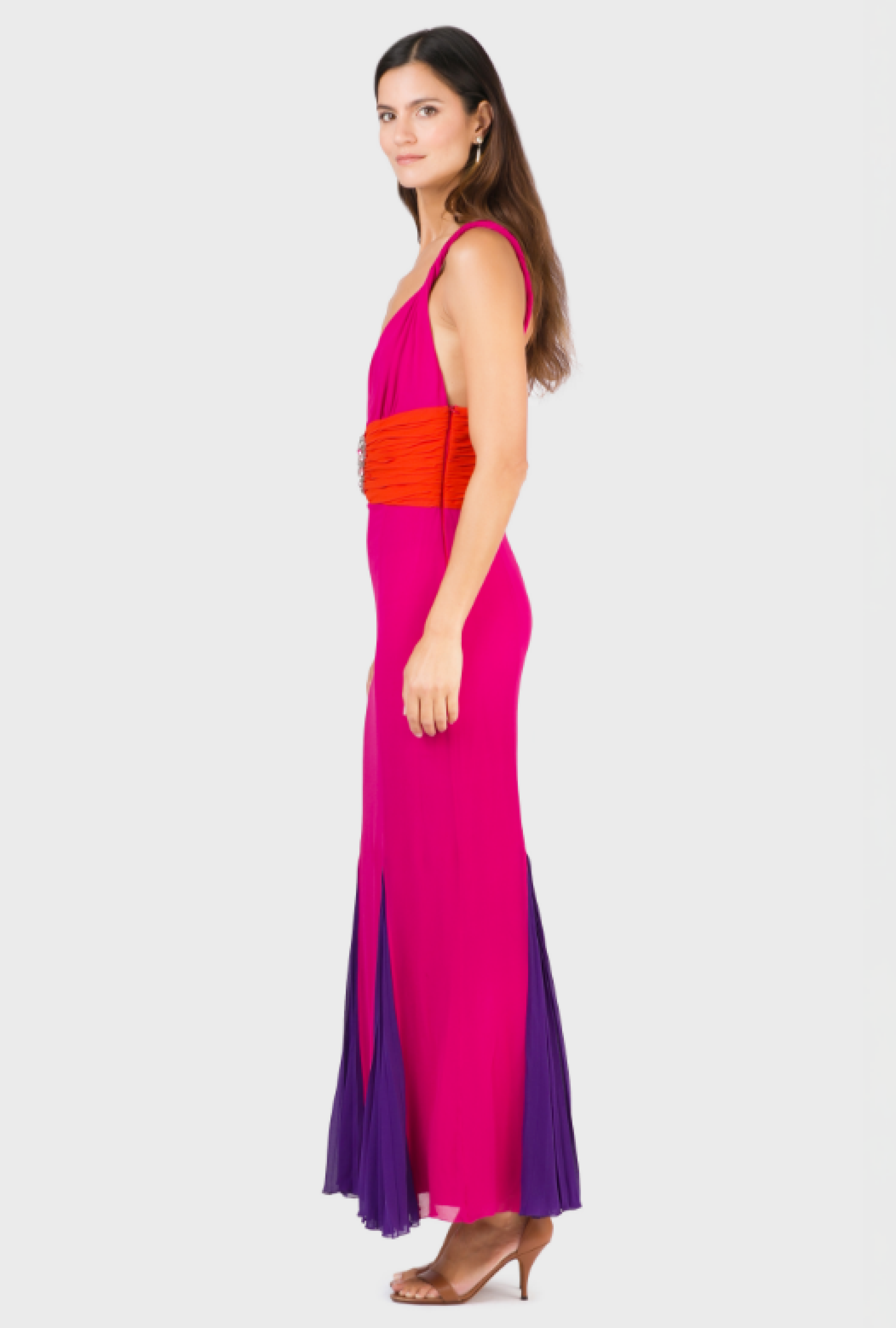 Robe Drapée Bicolor