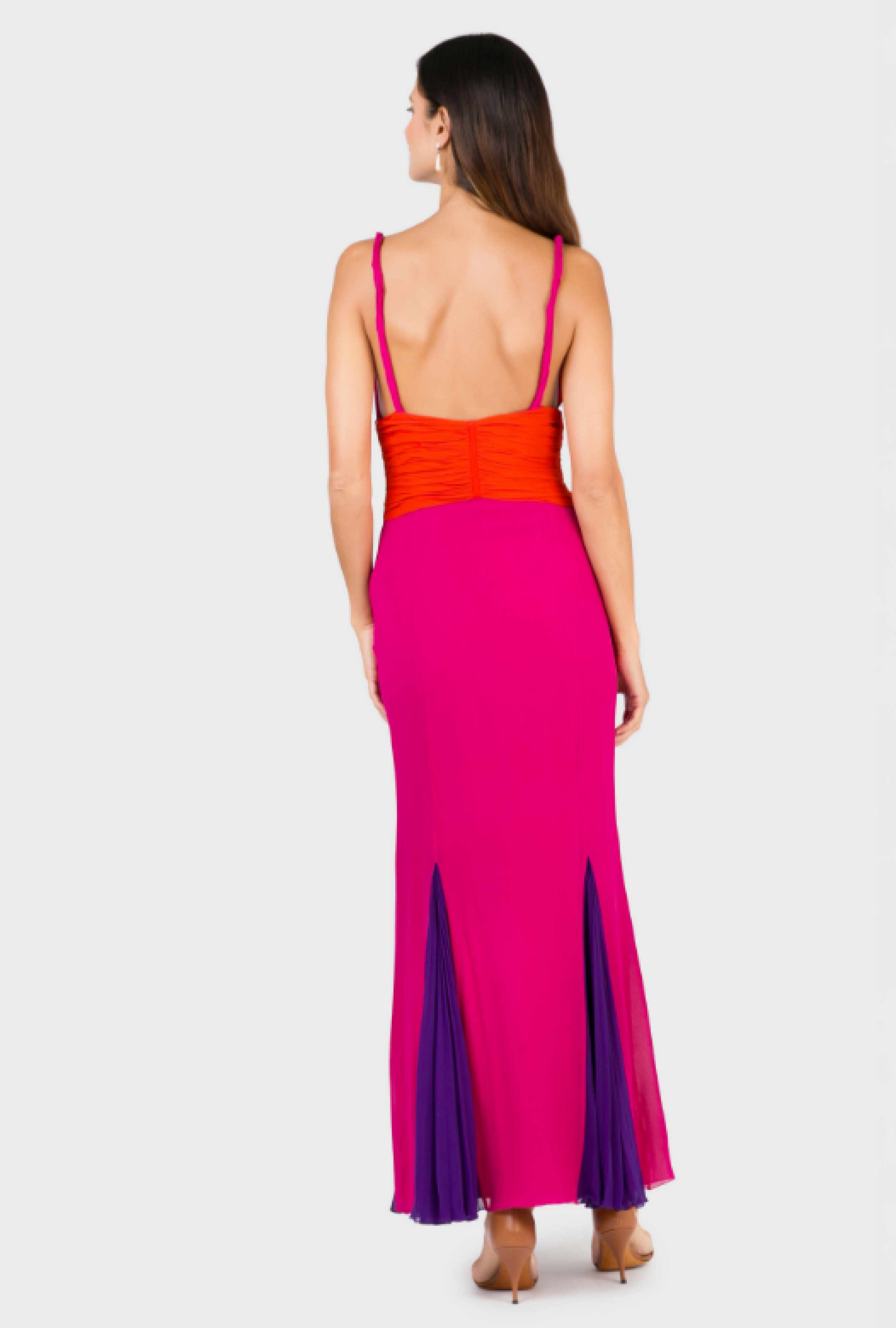 Robe Drapée Bicolor