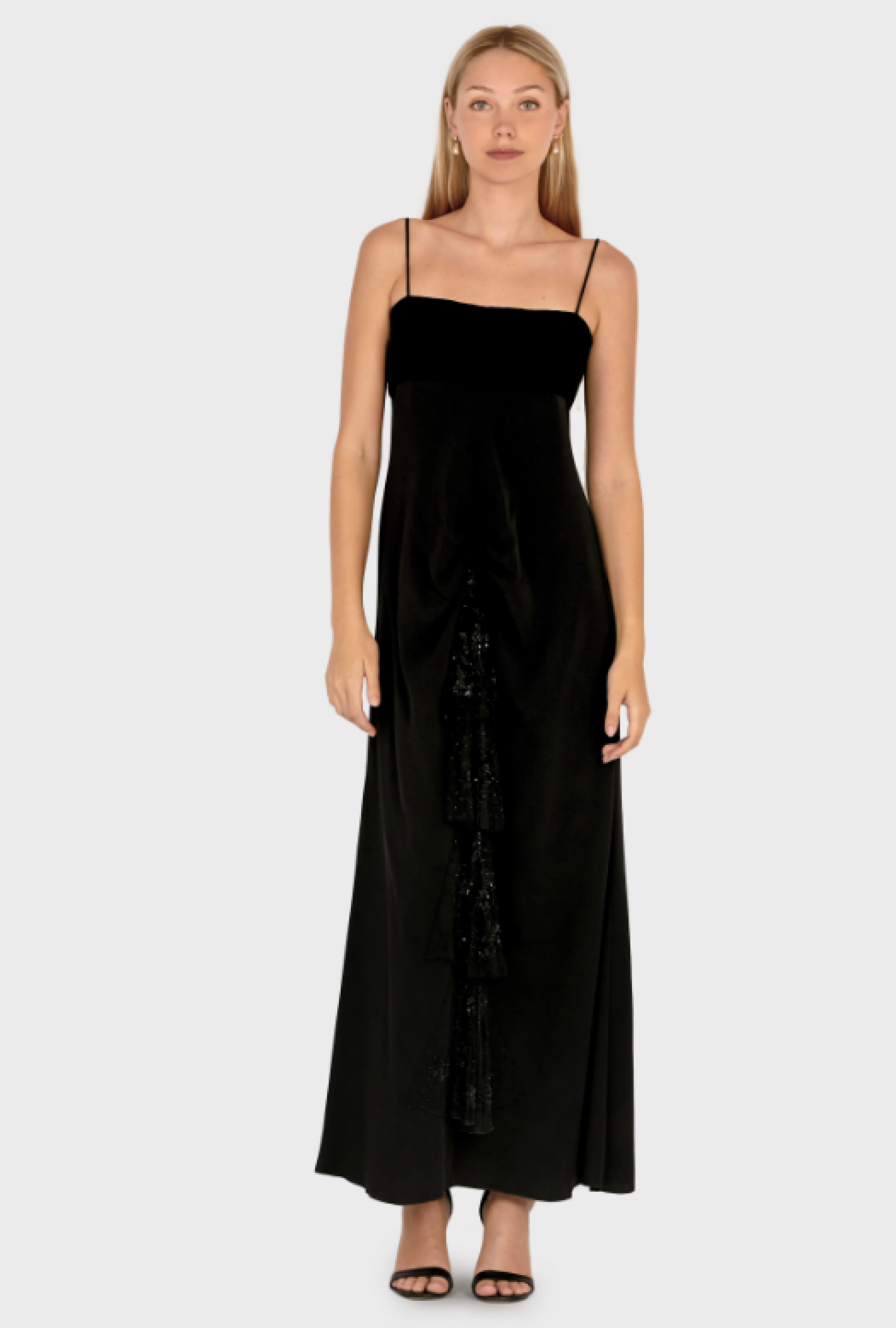 Robe Ruffle Embellished Black