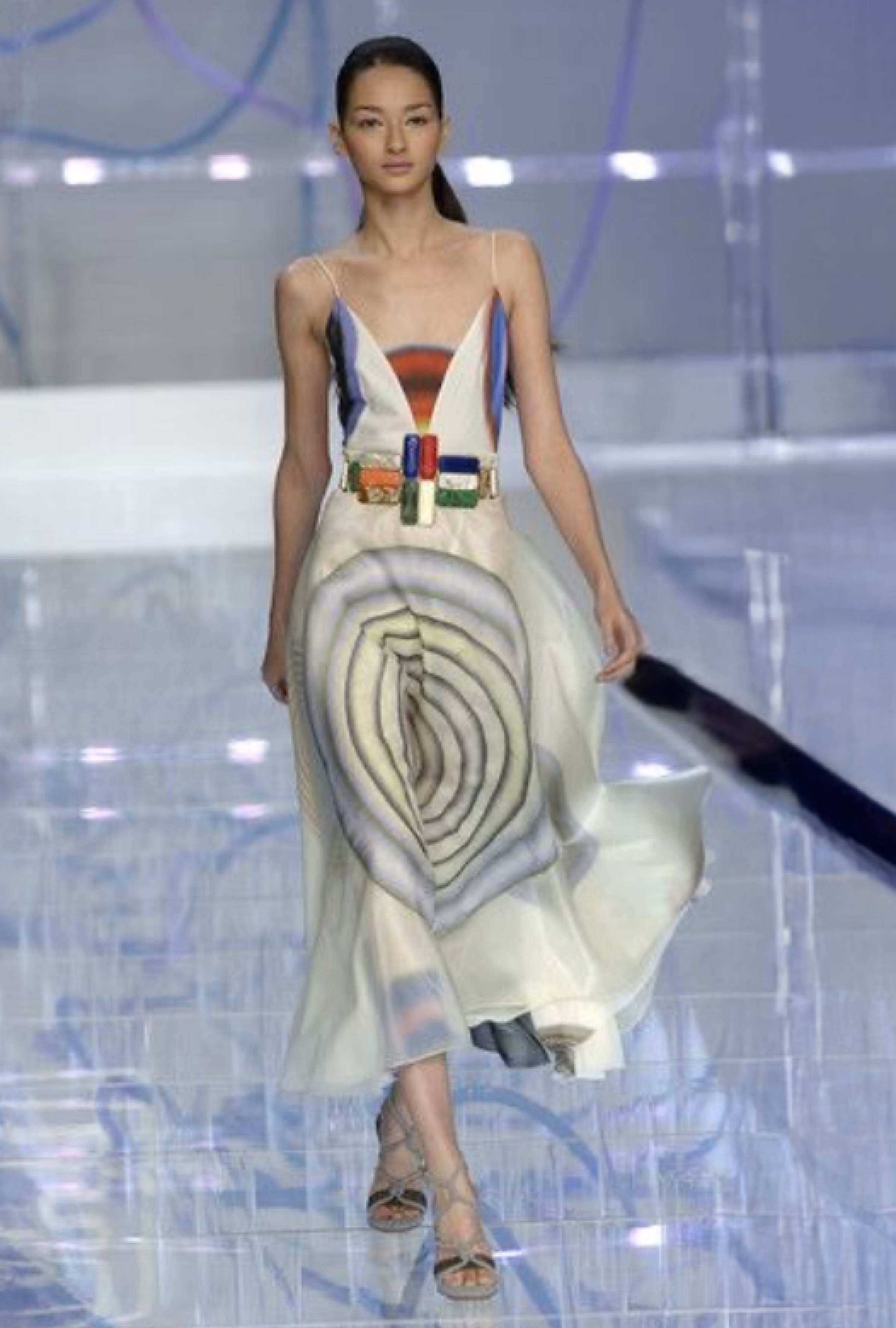 Robe Abstract Circle Print SS2008 by Karl Lagerfield