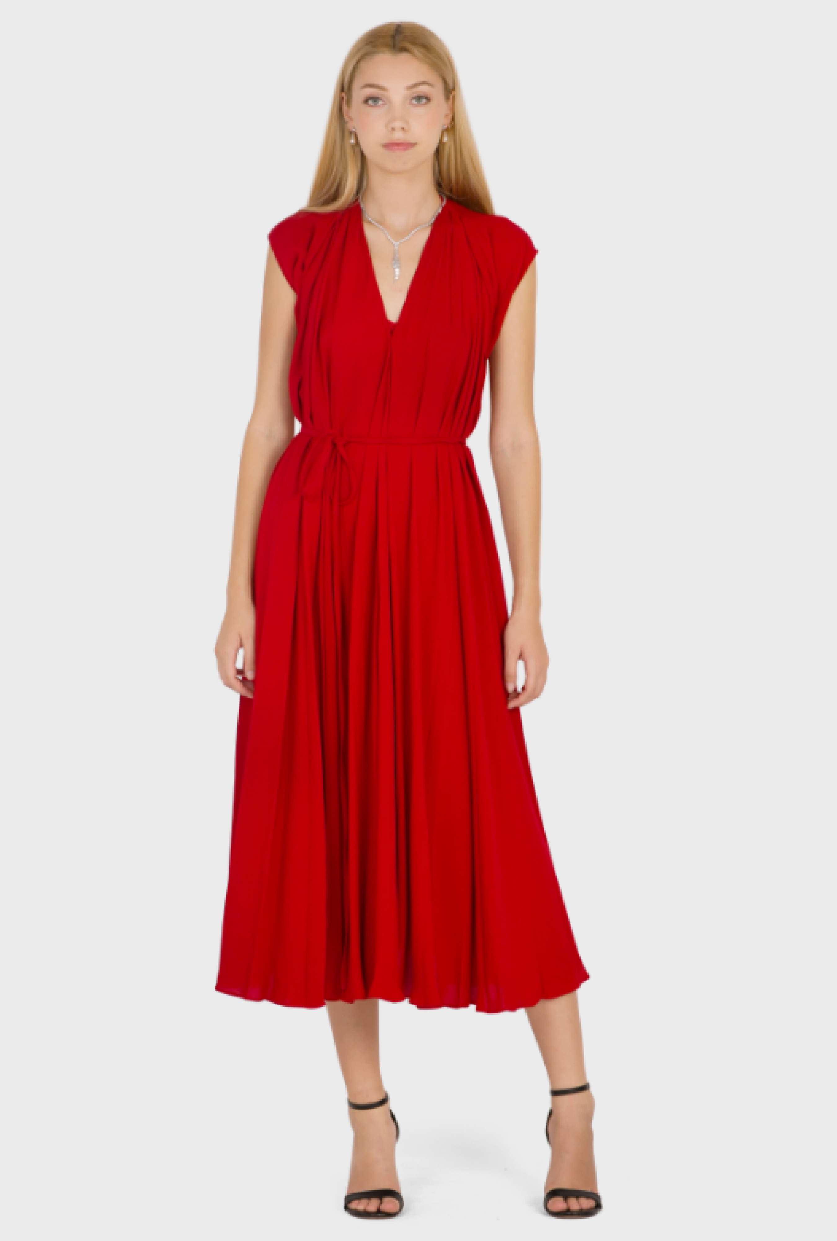 Robe Drapé Red