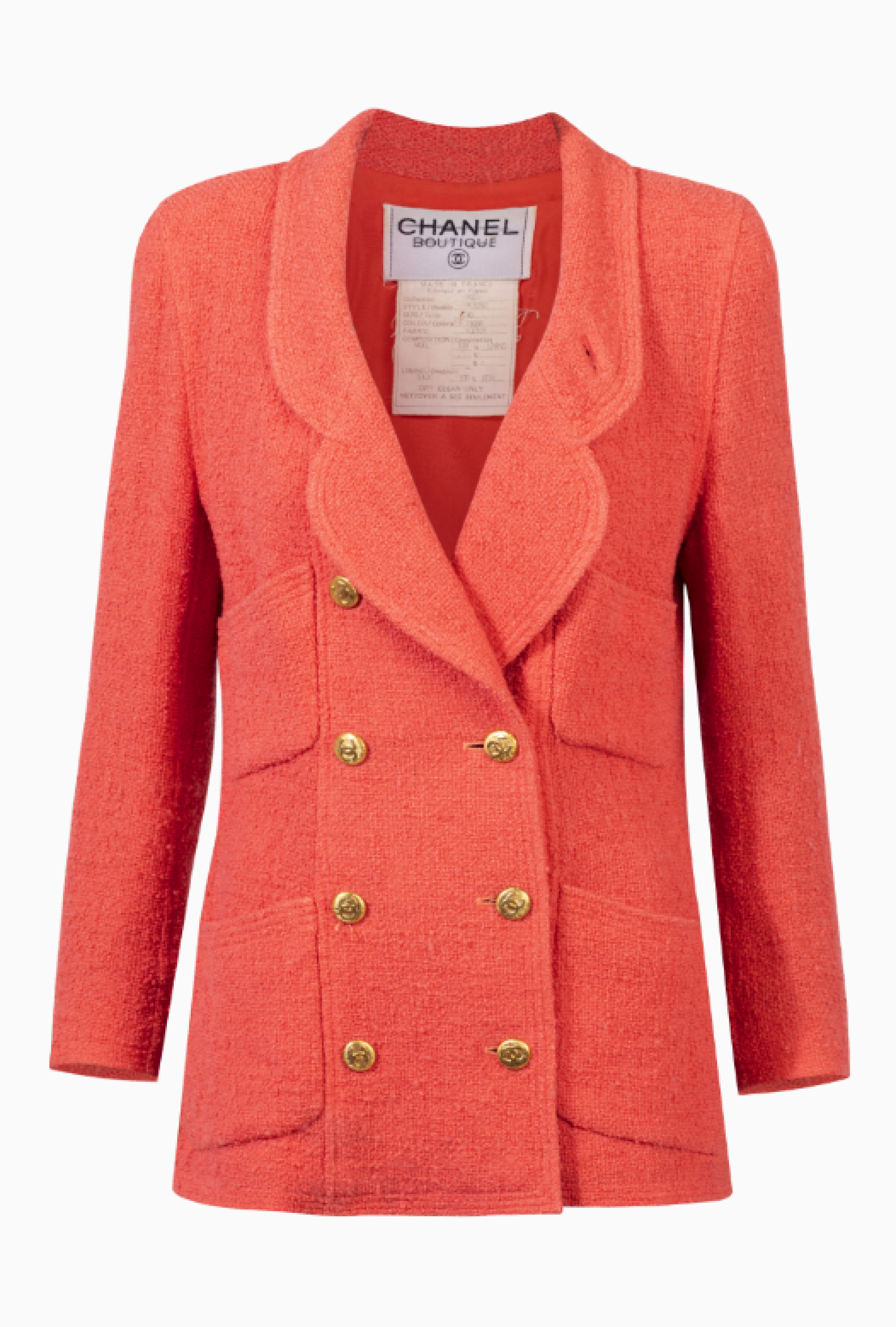 Veste Tweed Rouge Corail 90's