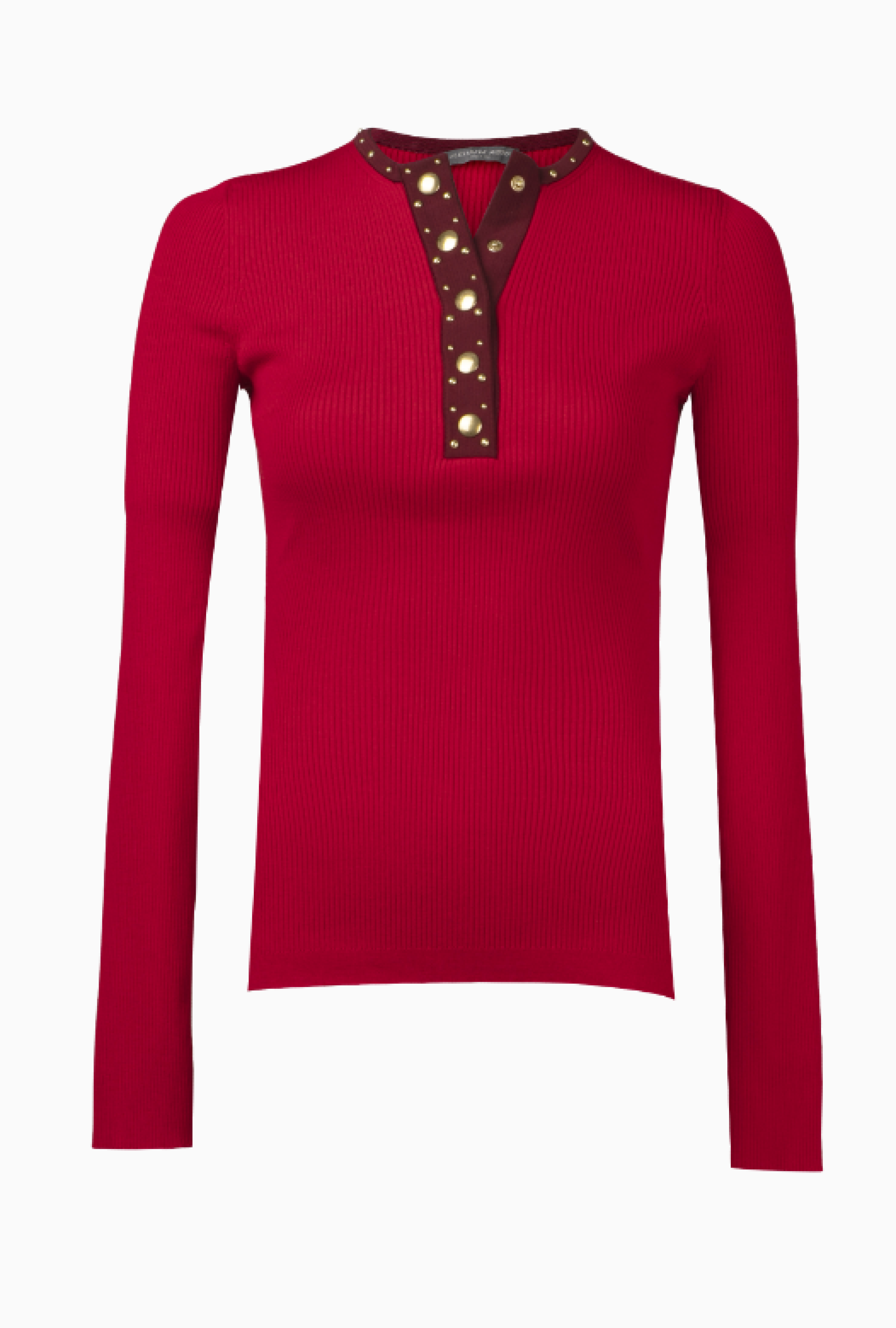 Top Red Knit Henley