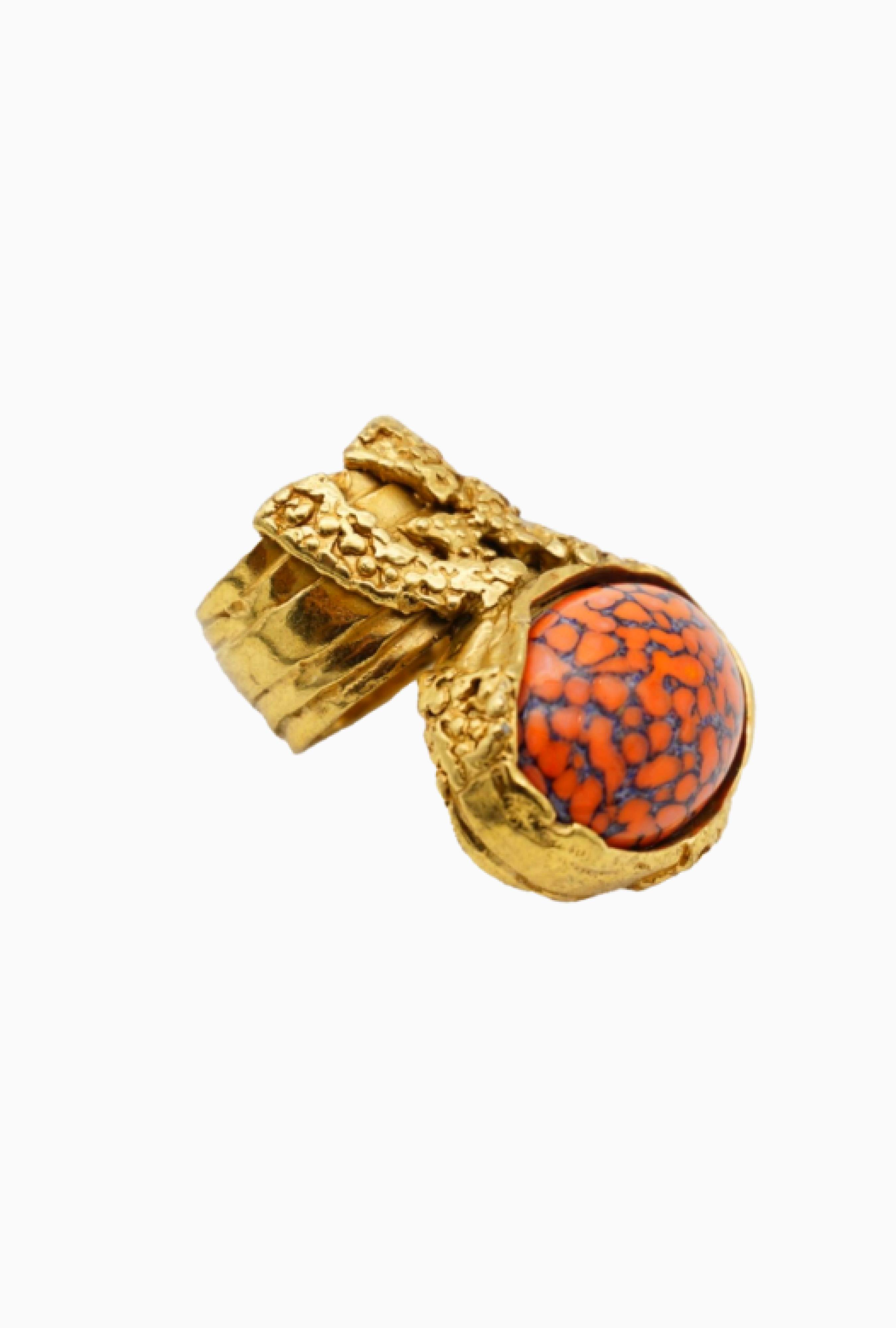 Bague Arty Cabochon Corail Circa 2000