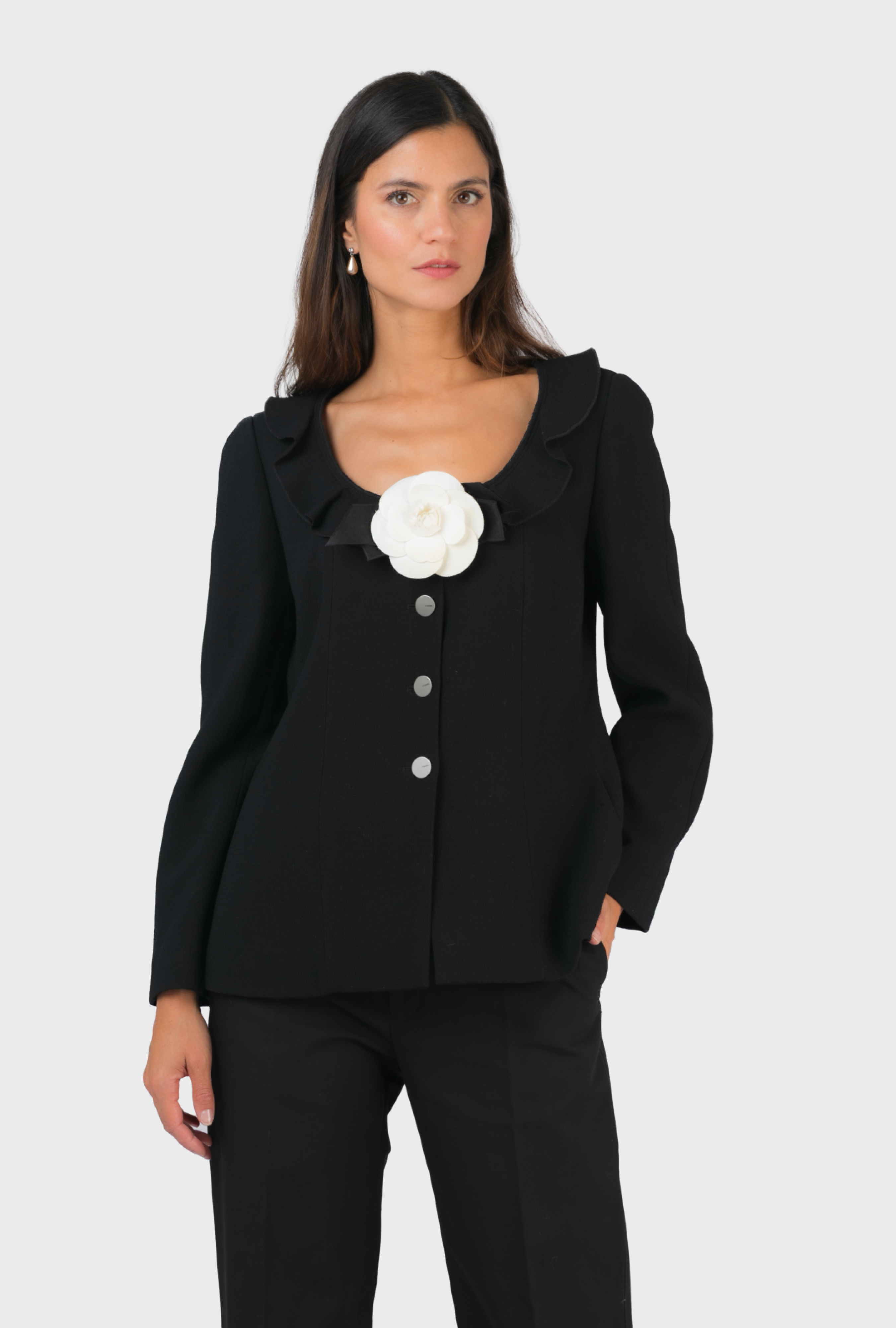 Veste Volant Noir FW1999 Par Karl Lagerfeld