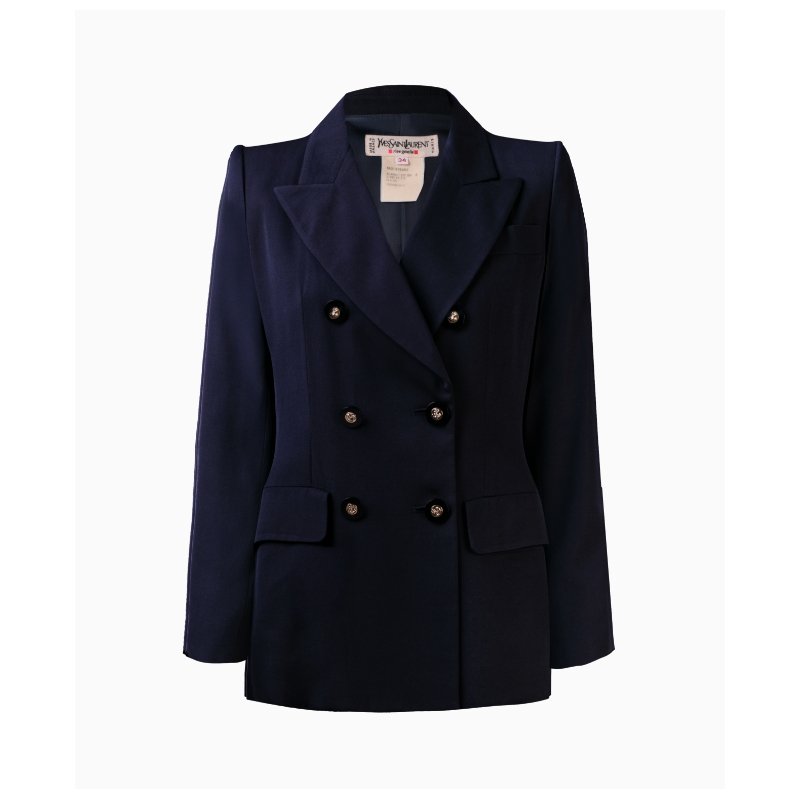 Veste Yves Saint Laurent Marine Ss1989 Par Yves Saint Laurent