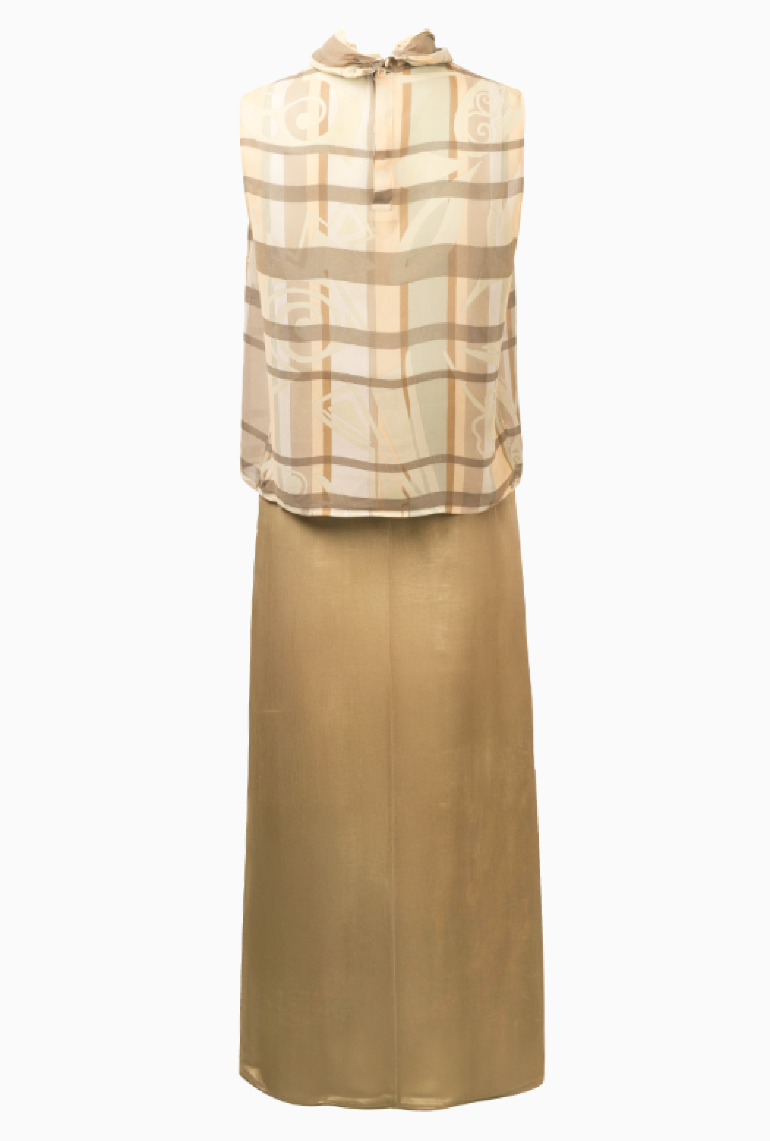 Ensemble Soie Plissée Vert