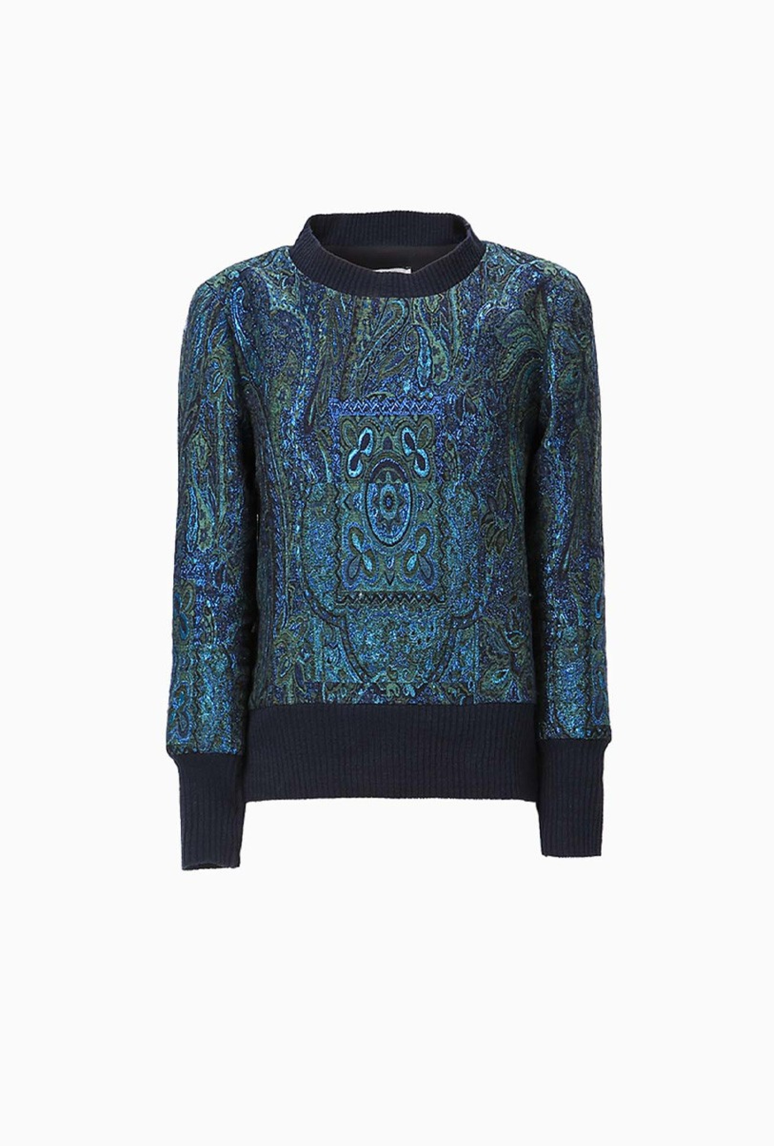 Sweat Jacquard Bleu