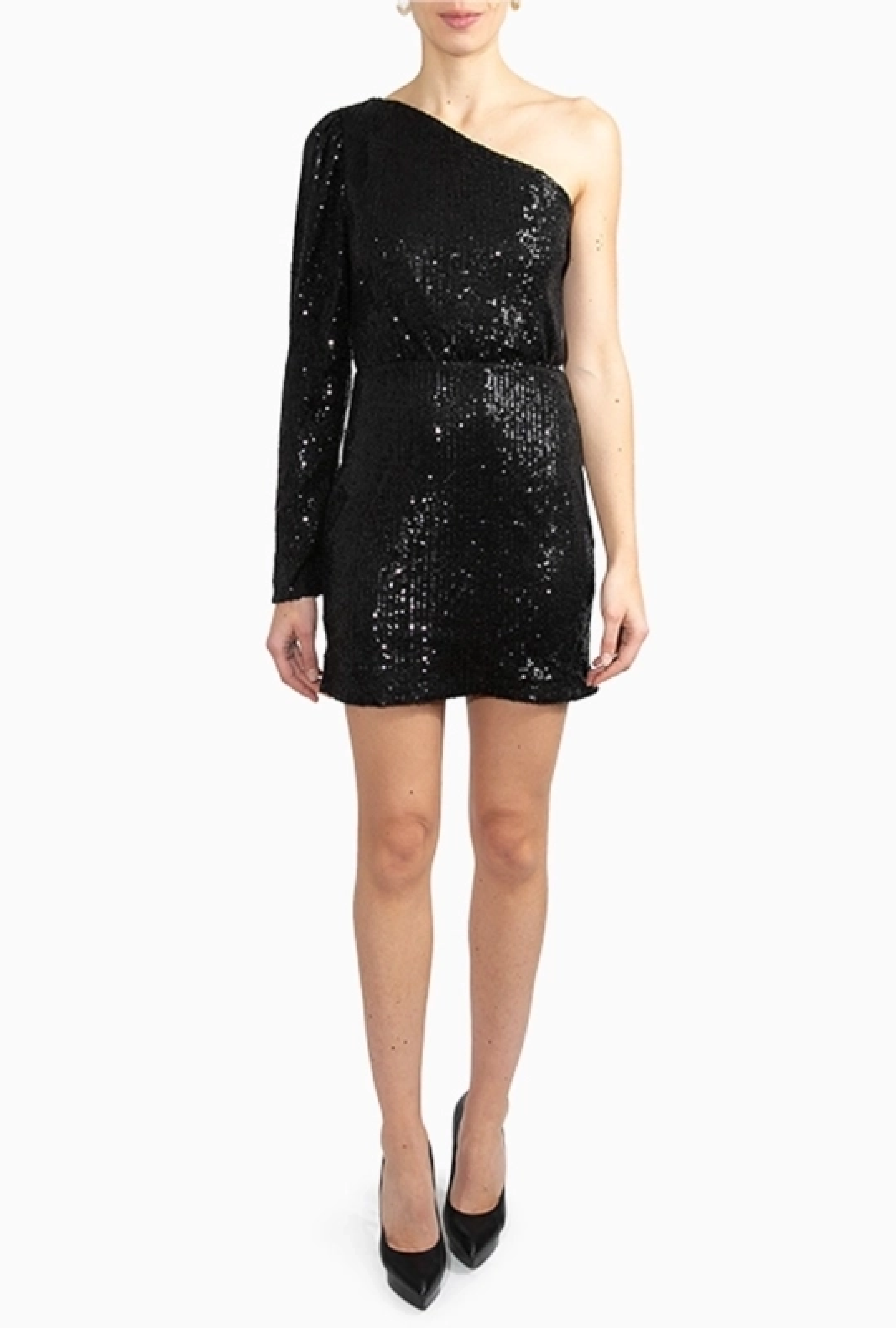 Robe One Shoulder Sequin