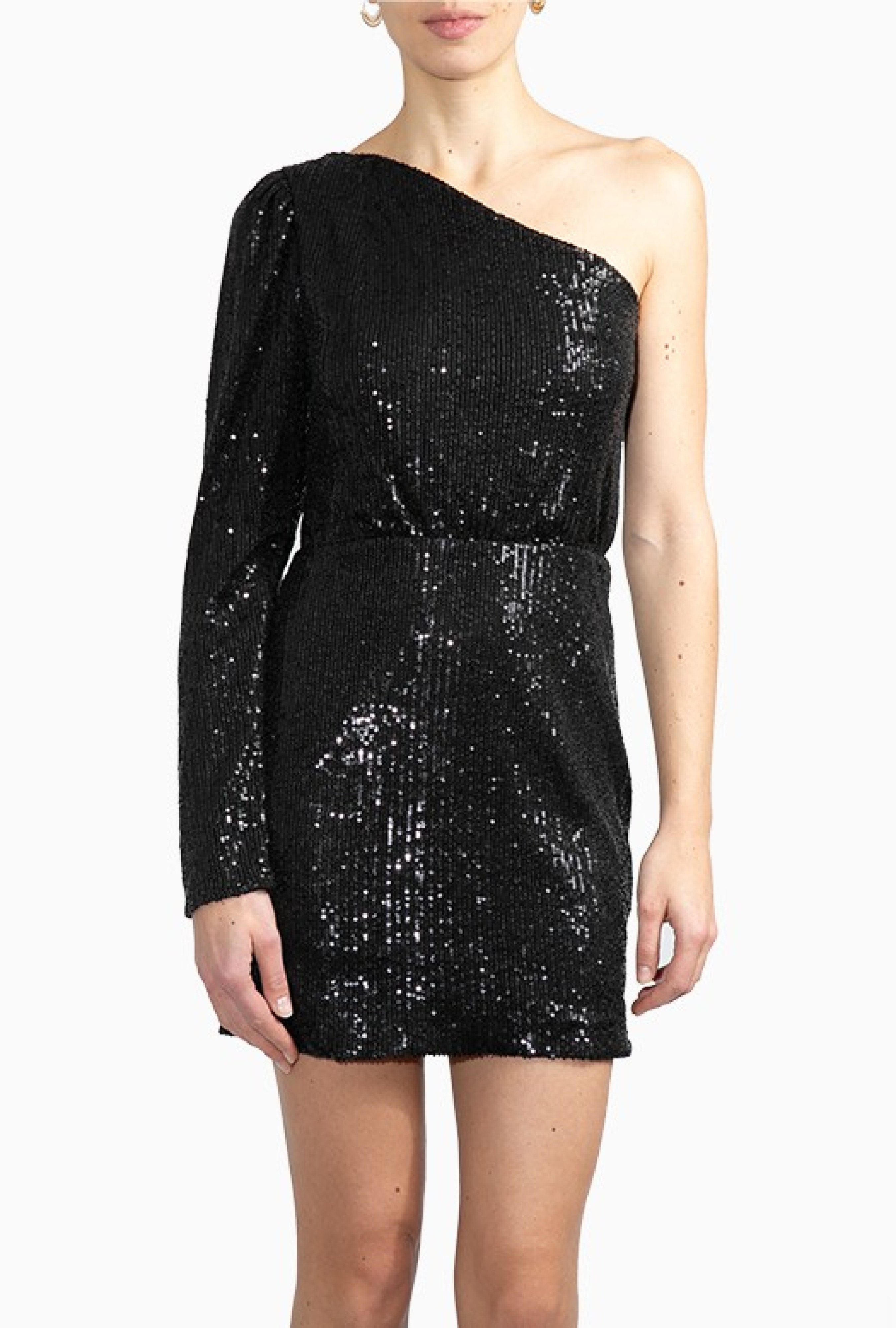 Robe One Shoulder Sequin