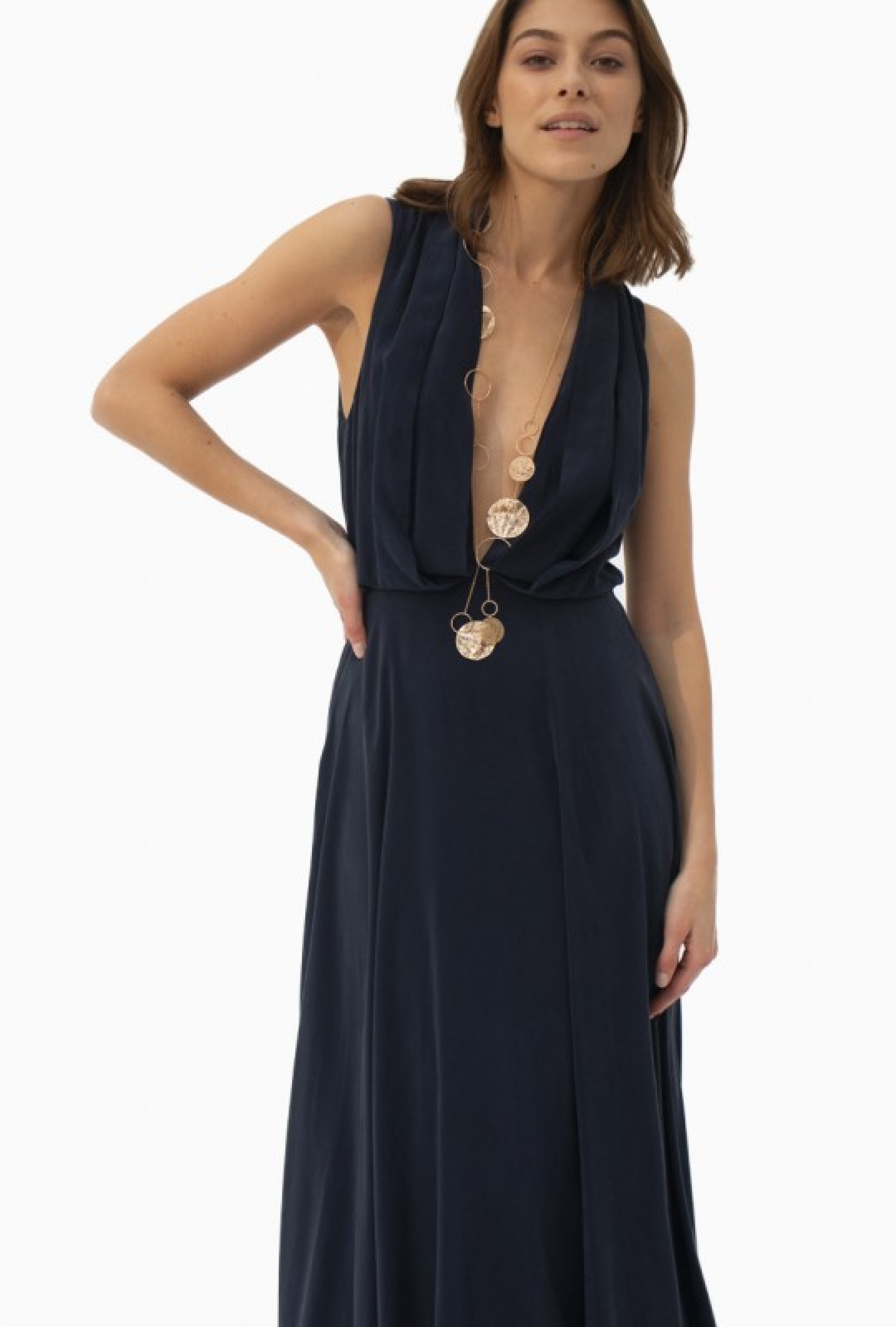 Robe Silk V Neck