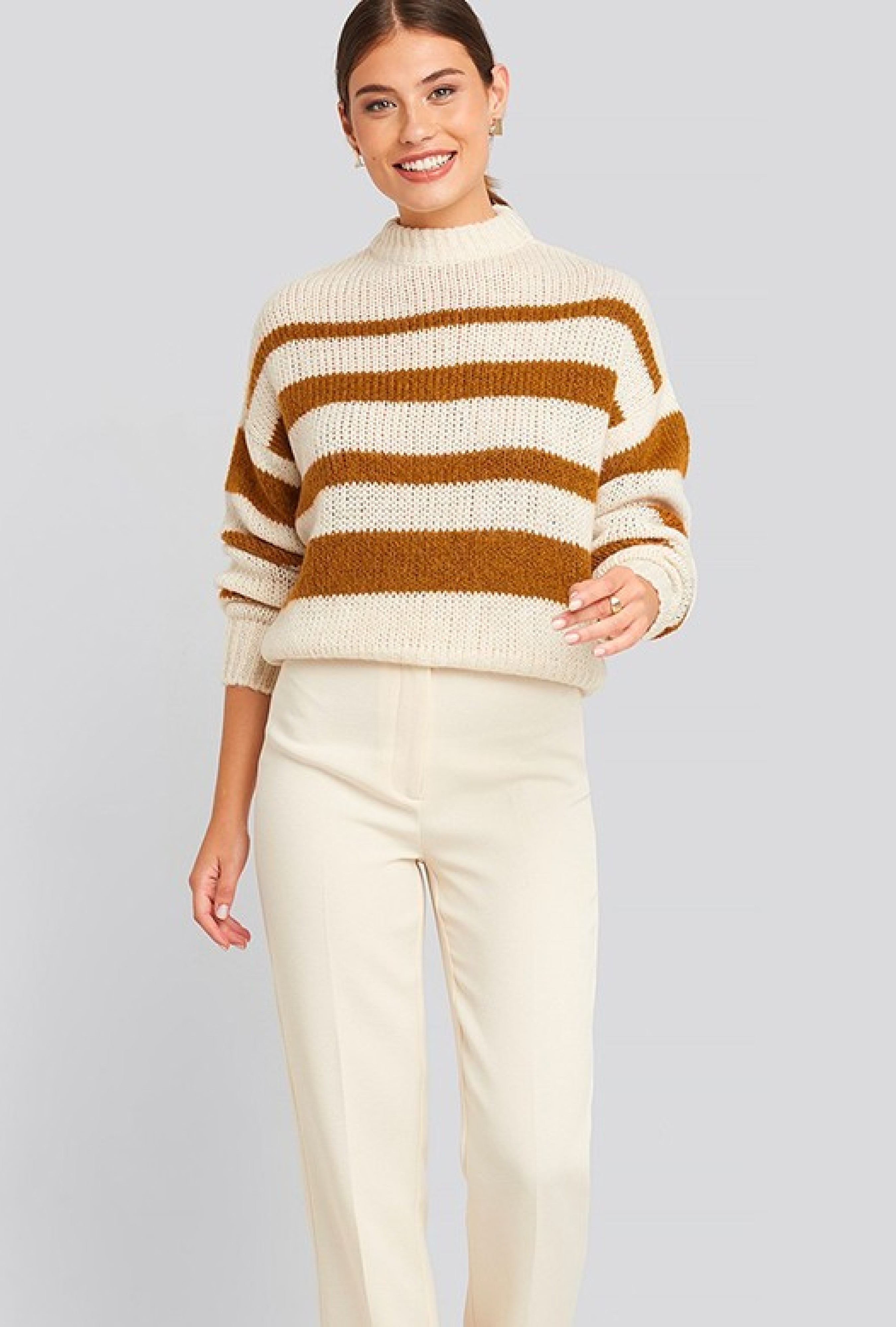Pull Striped Round Neck Oversized