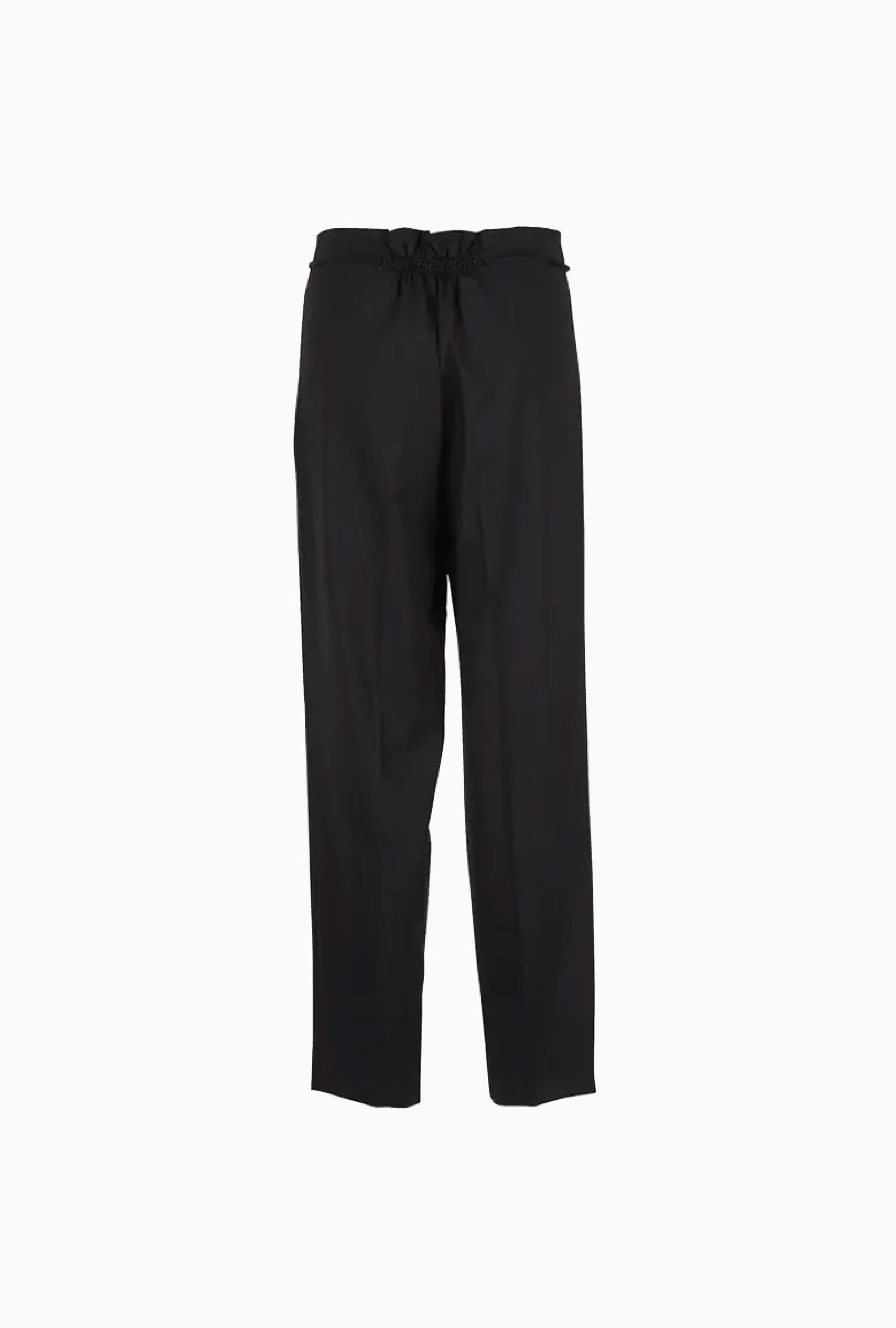 Pantalon carotte taille haute en crepe