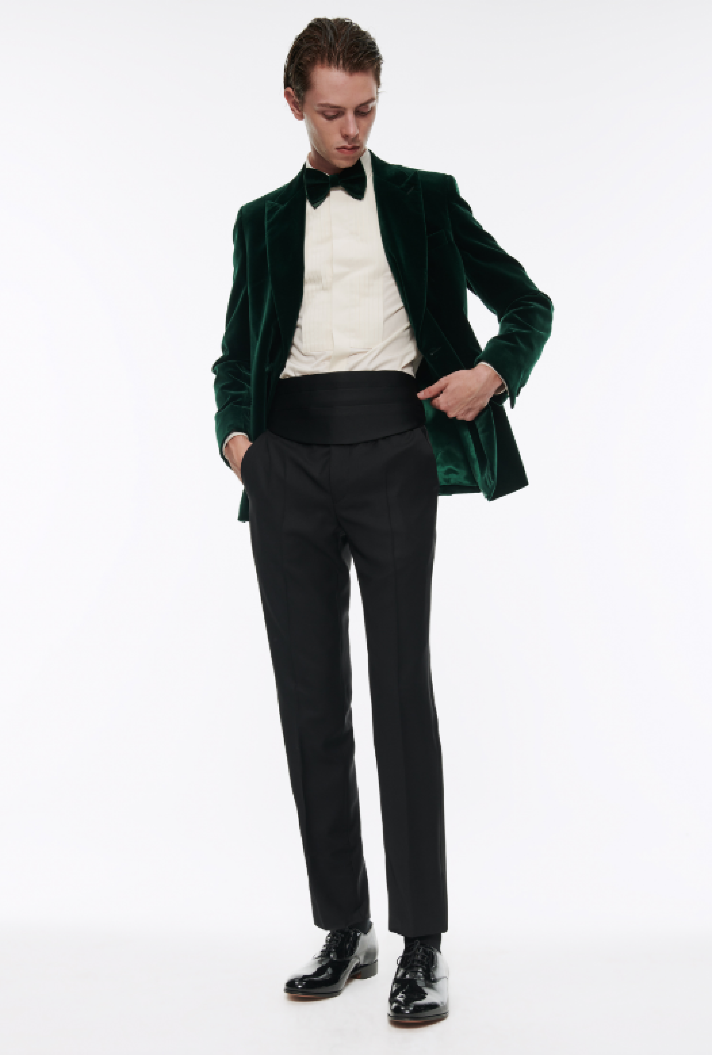 Smoking Velours Platine Vert