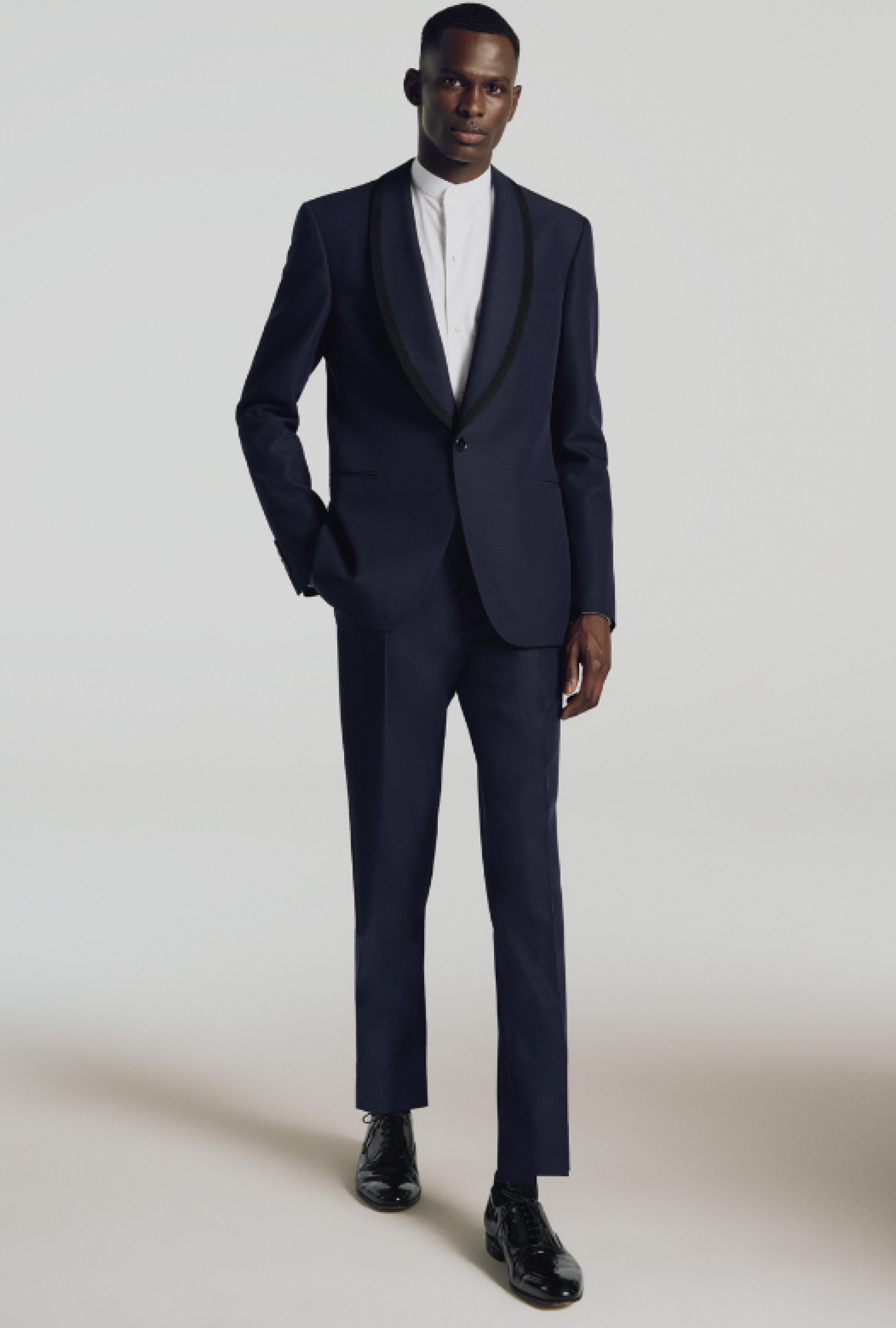 Smoking  Col Chale Bleu Marine Galon